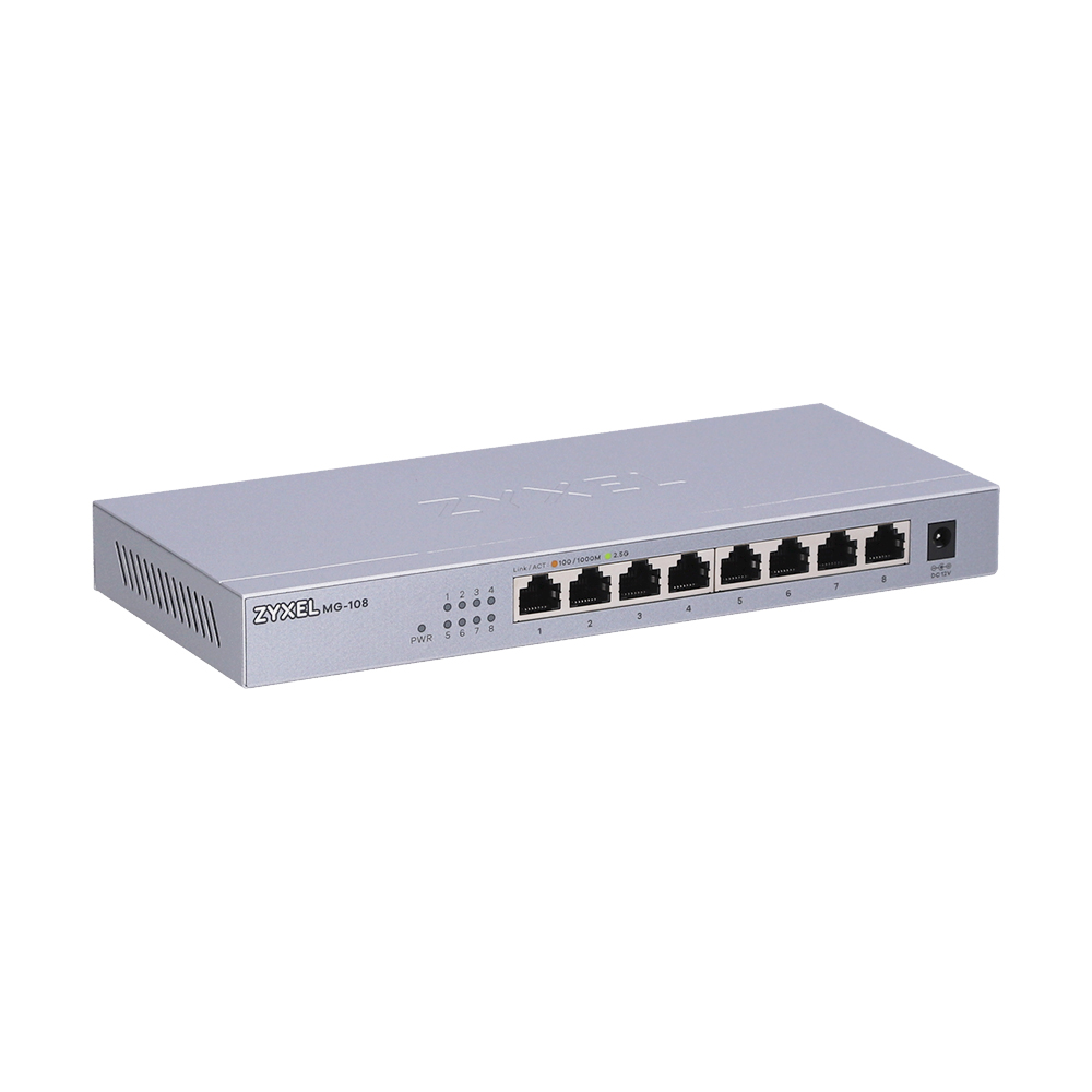 ZYXEL SWITCH HUB 8 PORT (MG108) 2.5 GbE UNMANAGED SWITCH