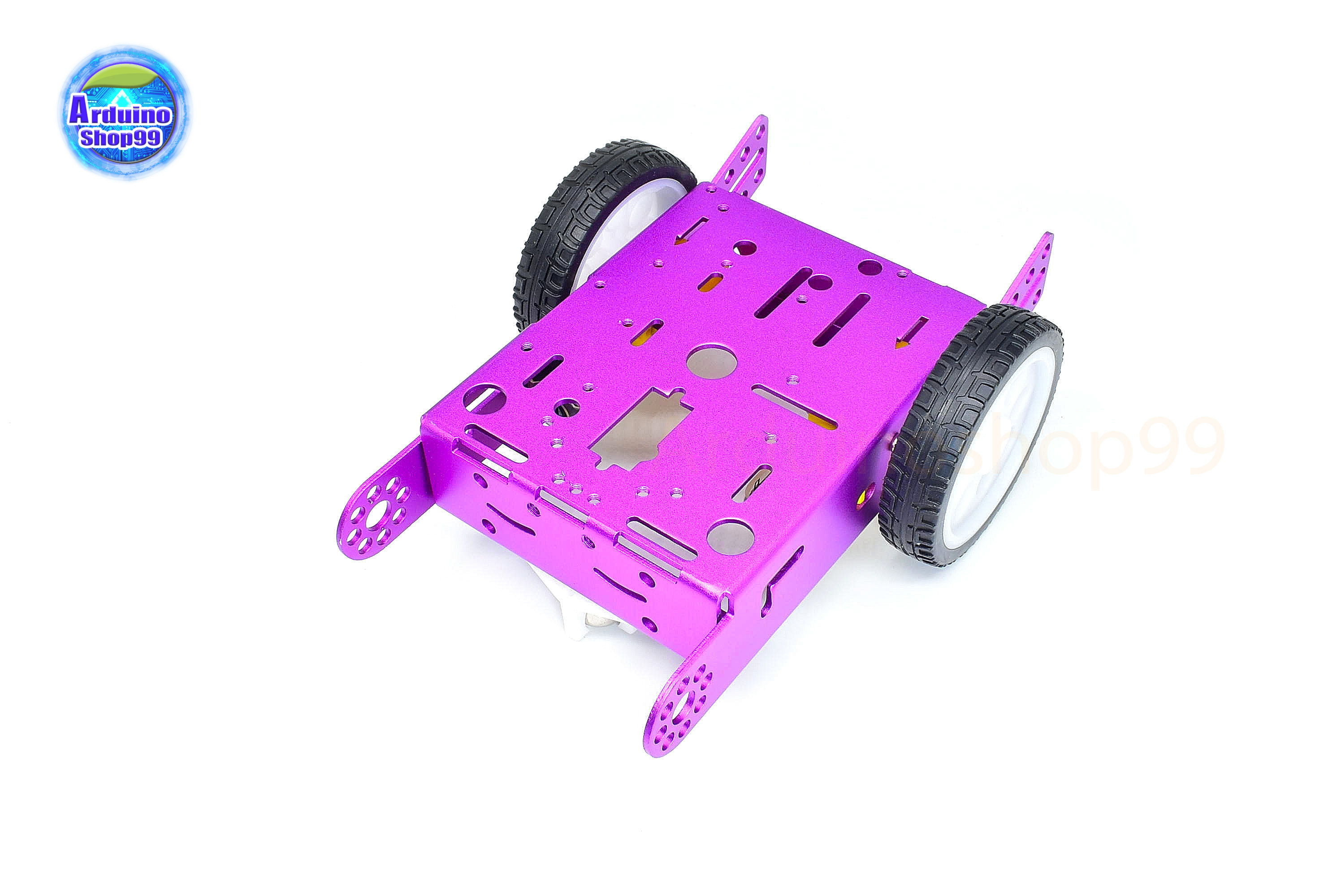 โครงรถหุ่นยนต์ Aluminum alloy robot Smart car ล้อขาว/ยางดำ สี Metallic purple