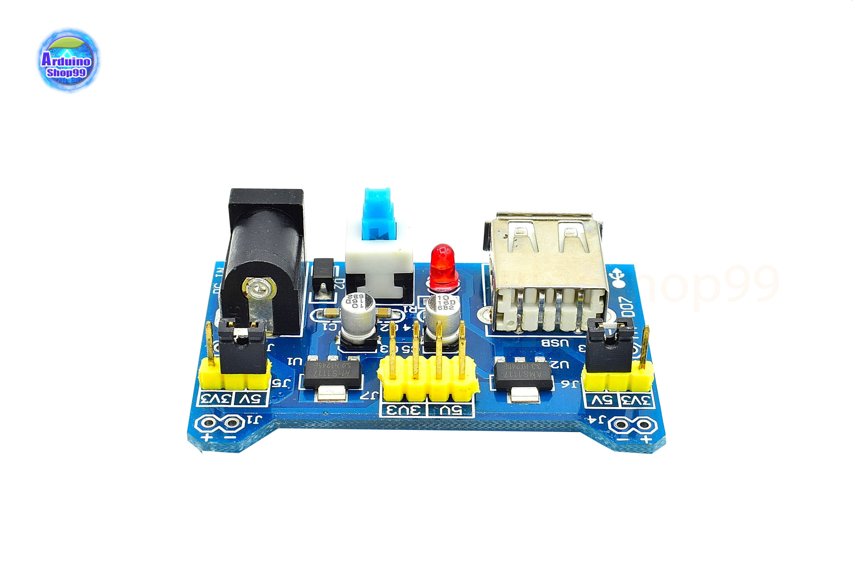 Breadboard dedicated power supply module compatible 5V, 3.3V