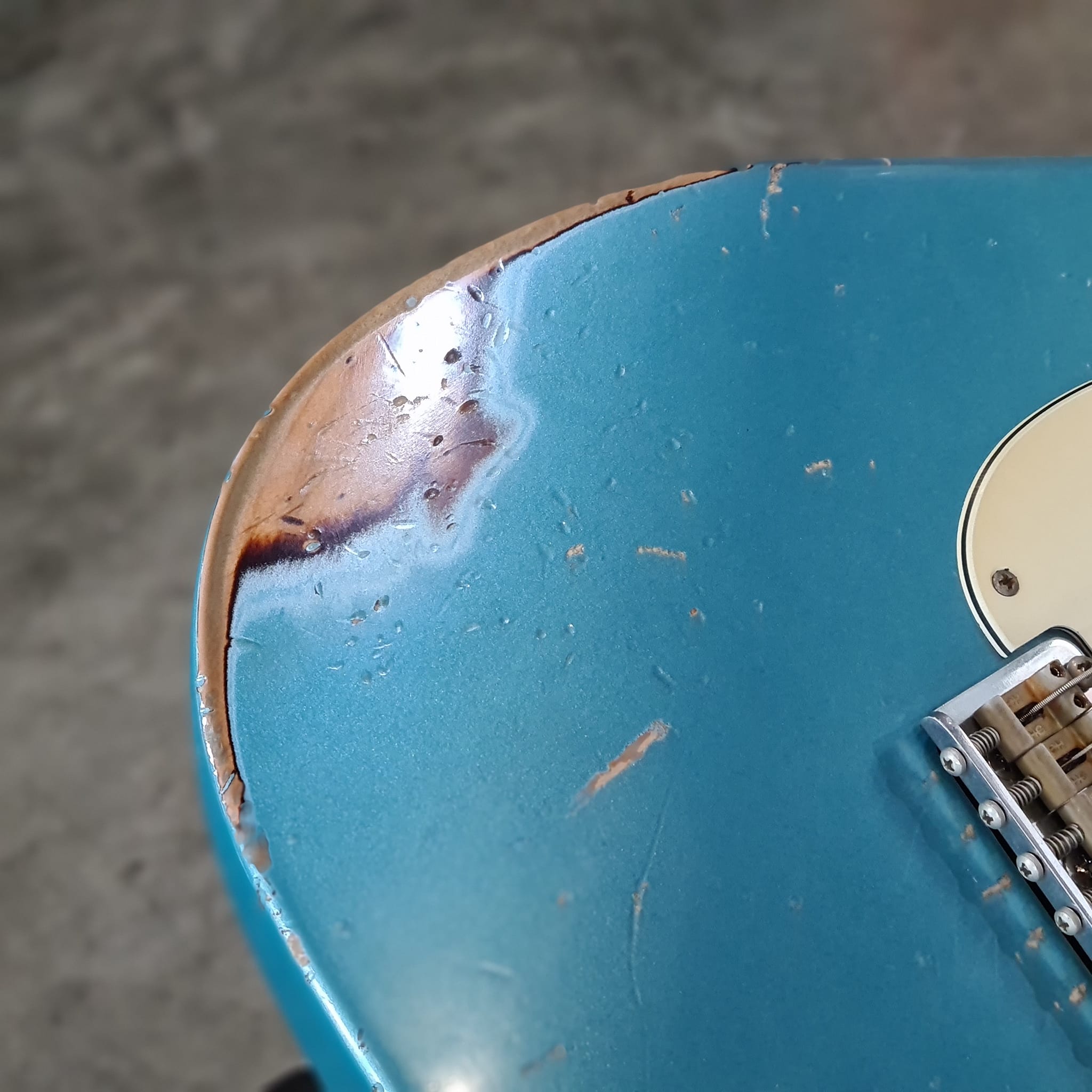 (BRAND NEW) JOHN CRUZ CUSTOM GUITARS - CROSSVILLE ST , GULF BLUE METALLIC OVER SUNBURST "BATTLE AXE" #JC00880522 (2022)