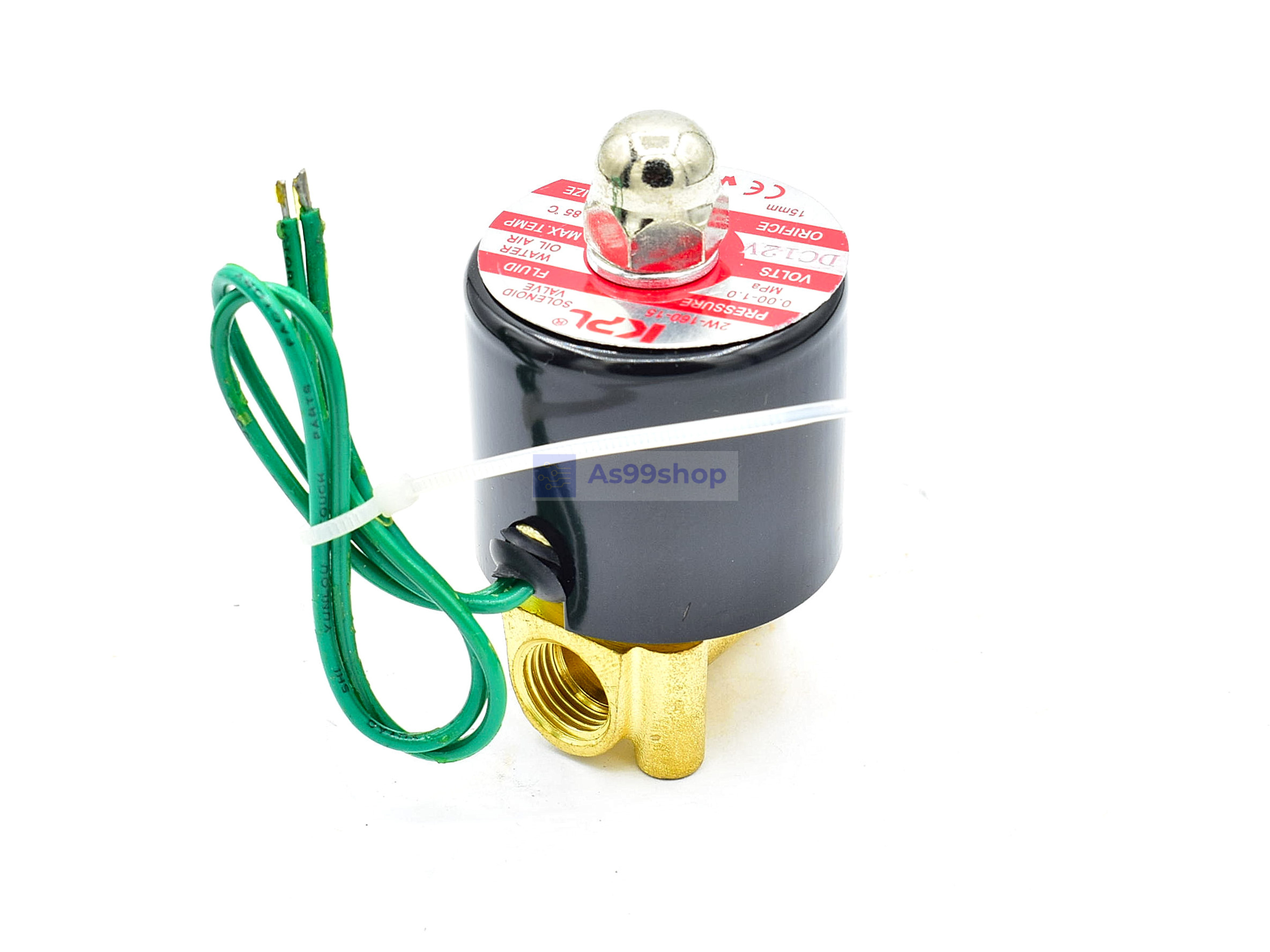 Solenoid Valve โซลินอยด์วาล์วทองเหลือง NC ปกติปิด 1/4" 12VDC