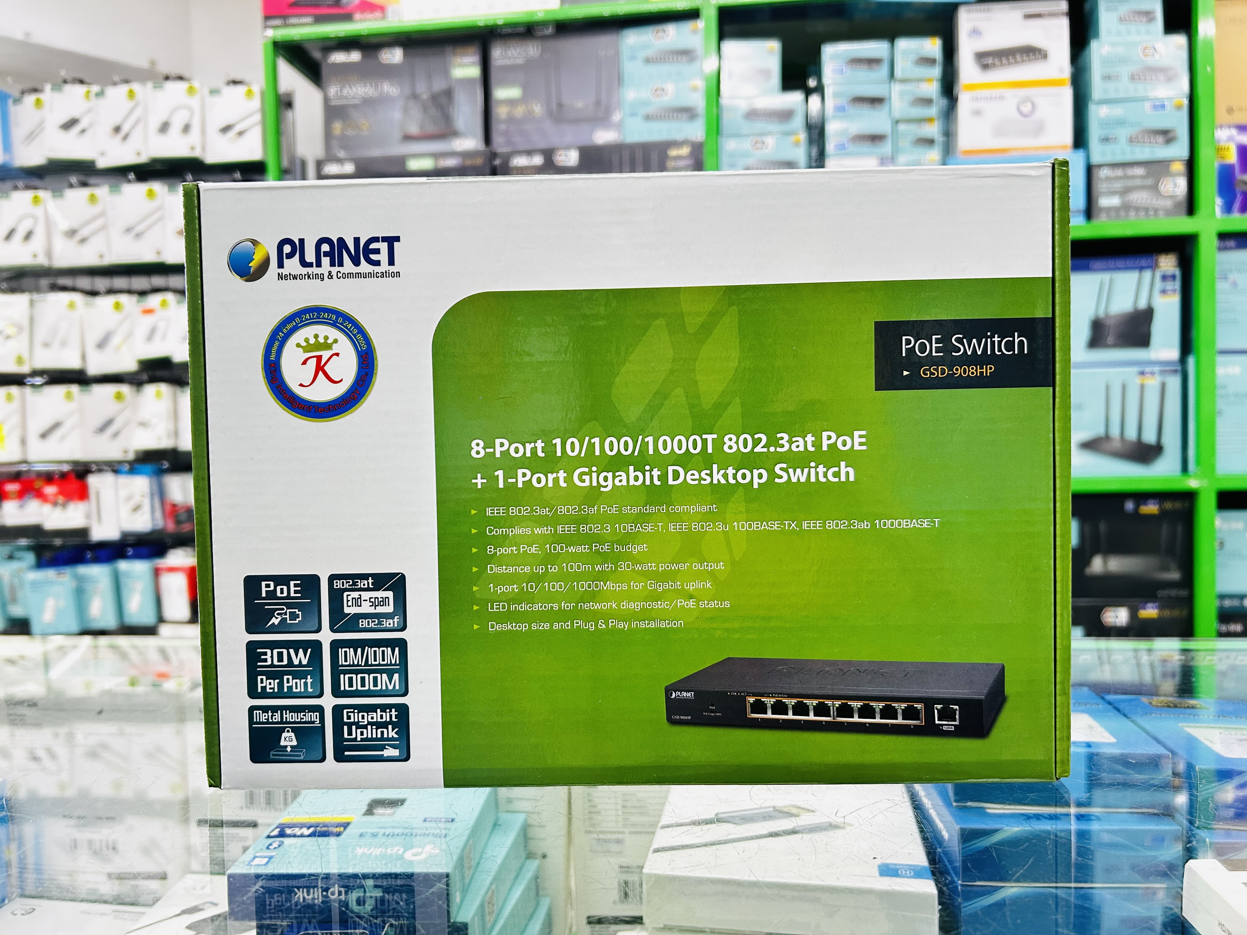 GSD-908HP 8-Port 10/100/1000T 802.3at PoE + 1-Port Gigabit Desktop Switch