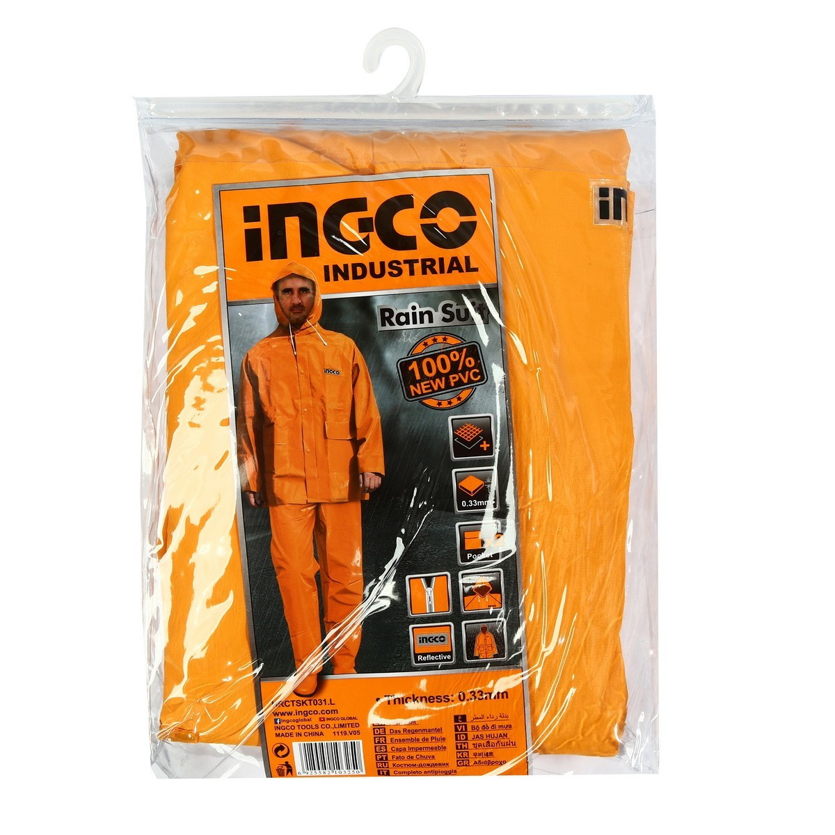 INGCO HRCTSKT031 เสื้อคลุมกันฝน เสื้อ+กางเกง ไซส์ L, XL