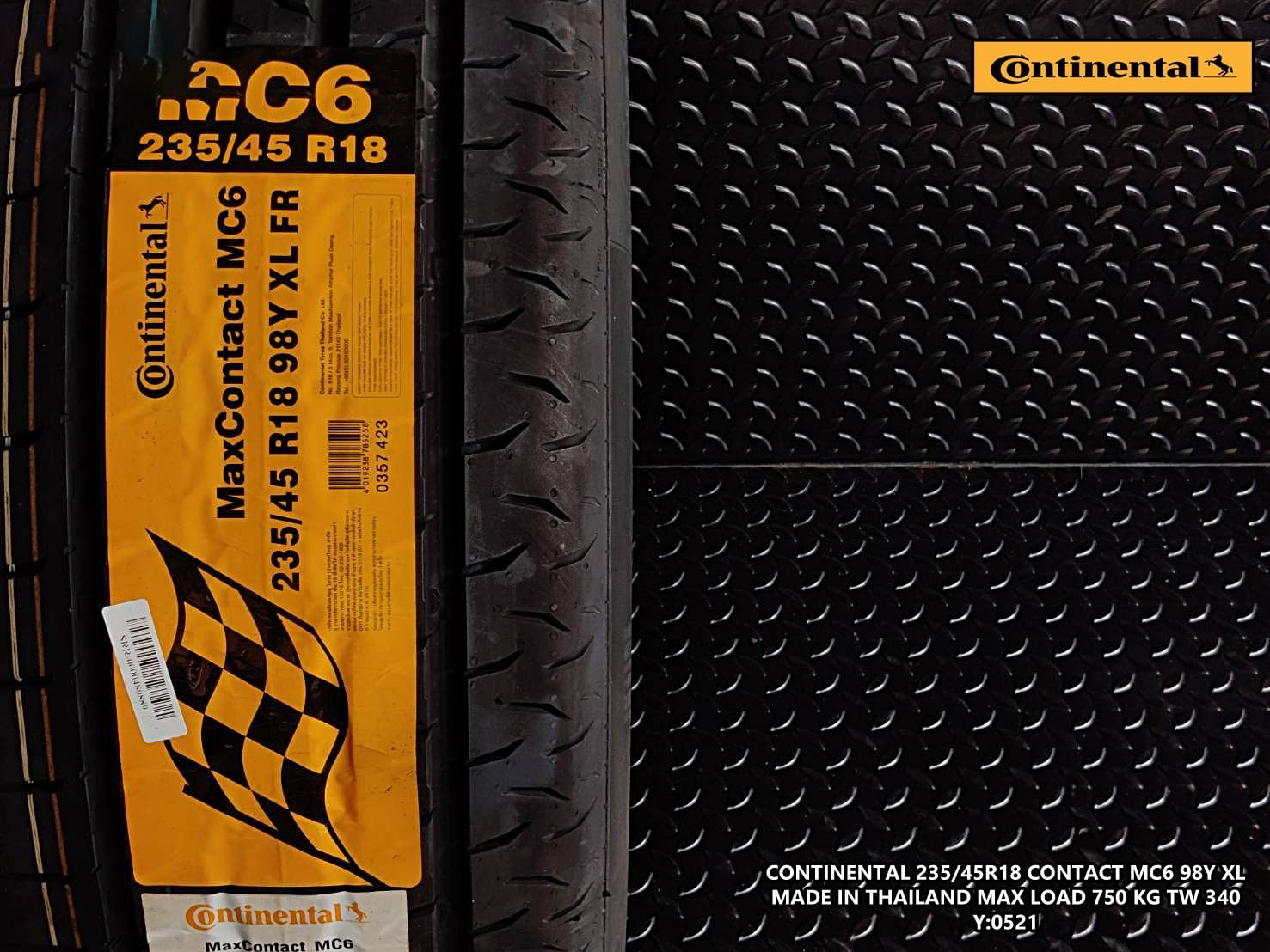 ยาง CONTINENTAL MAXCONTACT MC6 ขนาดยาง 235/45R18