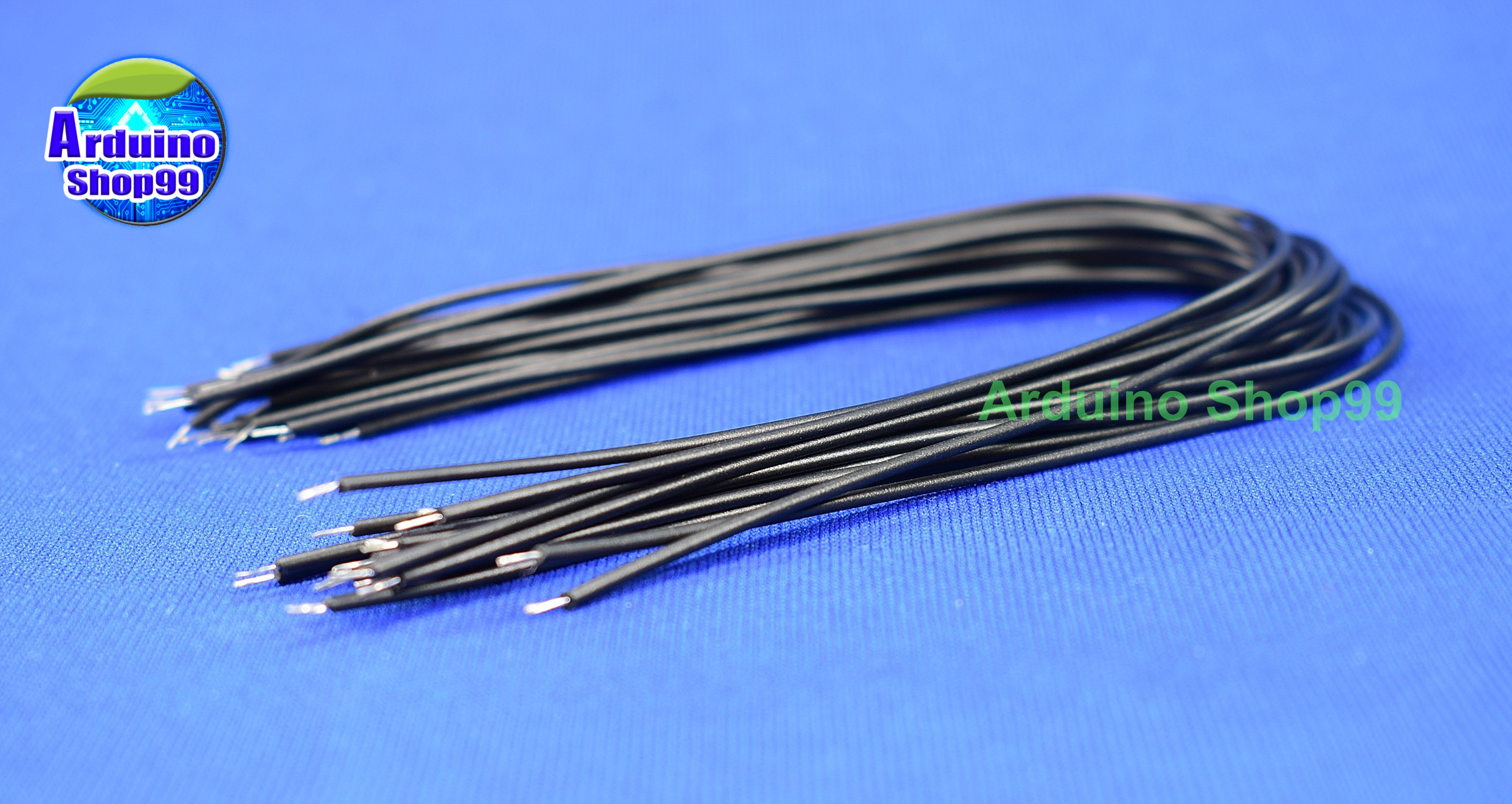 wire 20 cm-Black-20เส้น (หัวชุบตะกั่วพร้อมบัดกรี)