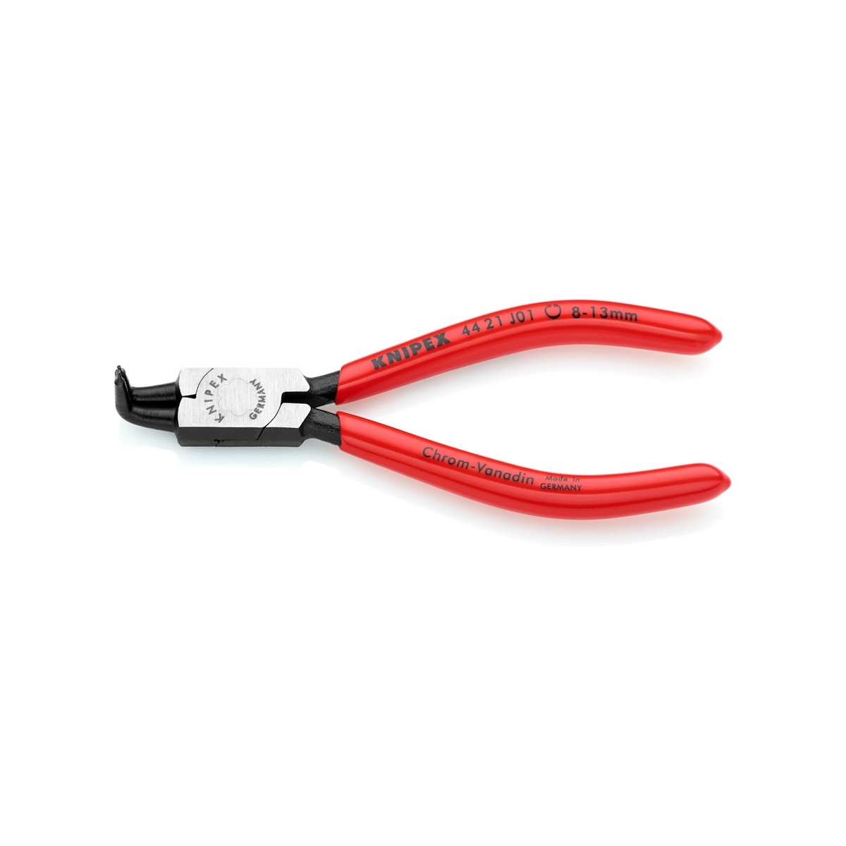 KNIPEX 44 21 J01 คีมหนีบแหวน 5" ปลายงอ ปลาย 0.9mm