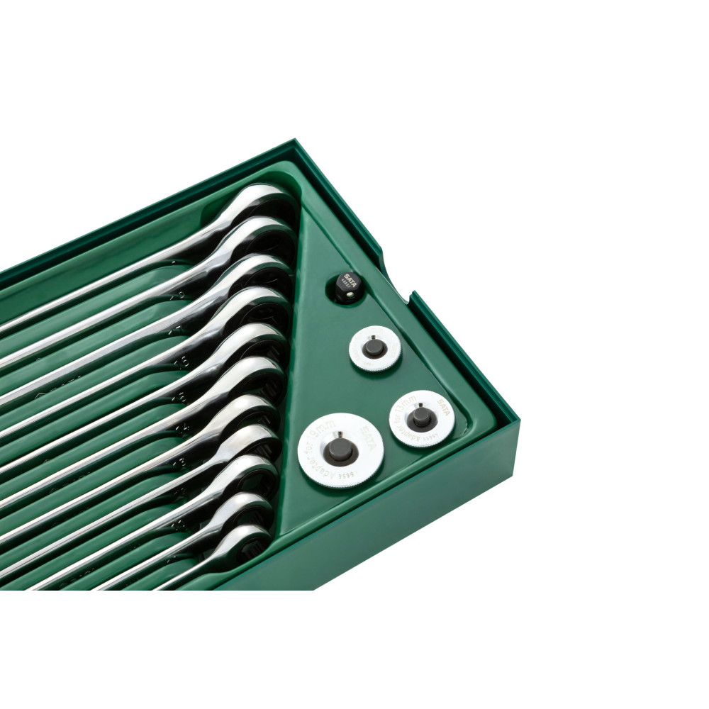 SATA 09908 ชุดถาดพร้อมประแจเกียร์แหวนข้างปากตาย 19ชิ้น