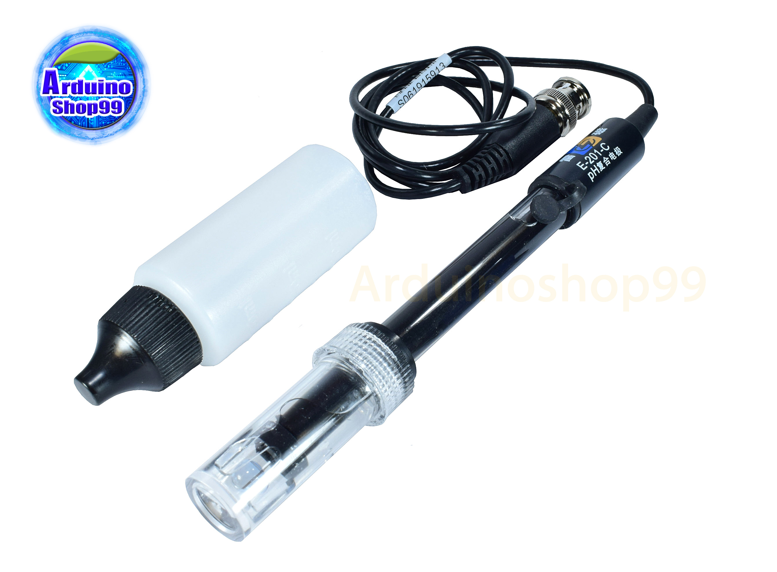 PH Probe เซ็นเซอร์วัดค่า PH ของน้ำ (เฉพาะ Probe กับน้ำยาทดสอบ)