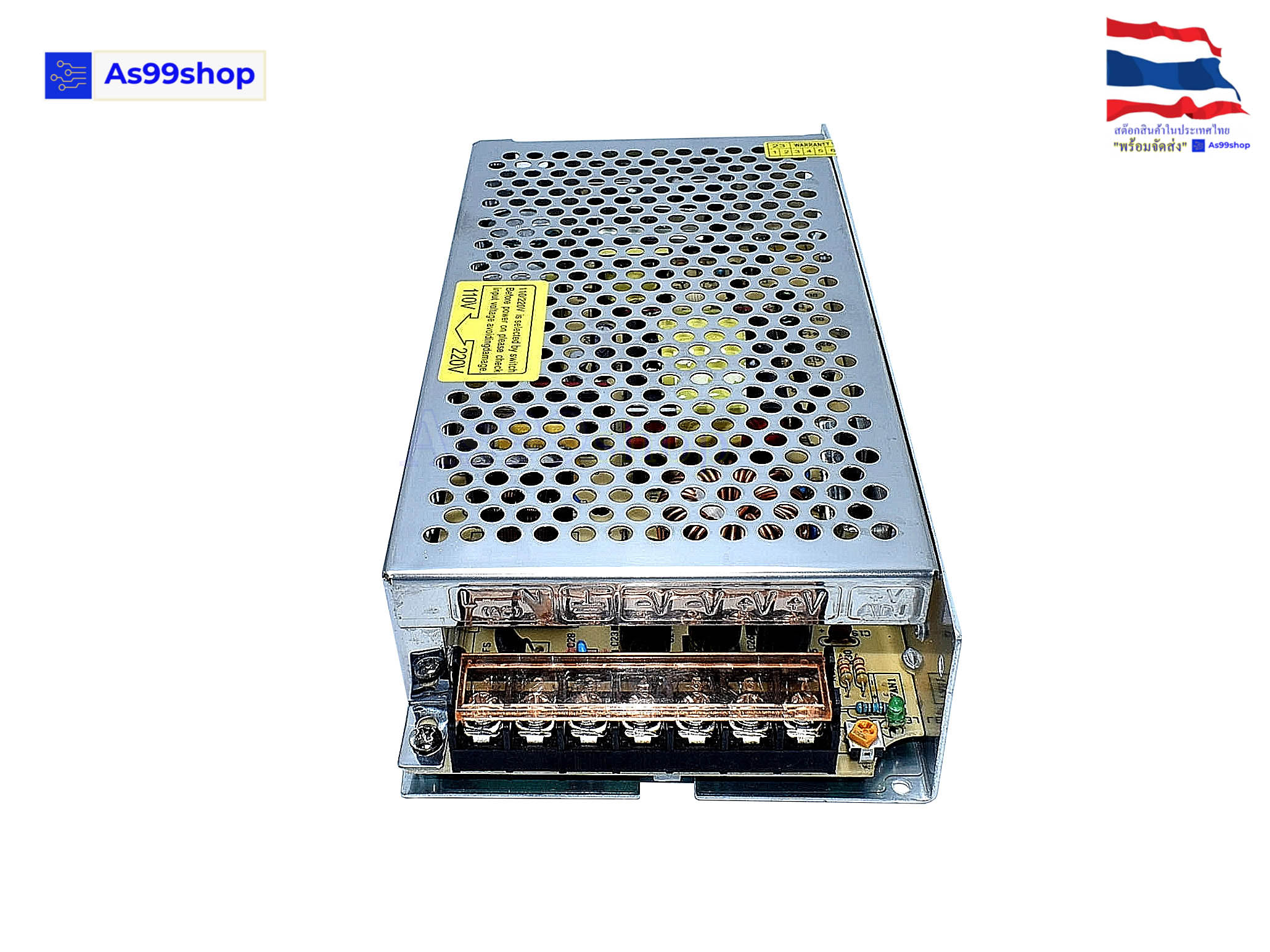 สวิตชิ่งเพาเวอร์ซัพพลาย Switching Power Supply 24V 8A 200W(สีเงิน) S-200-24