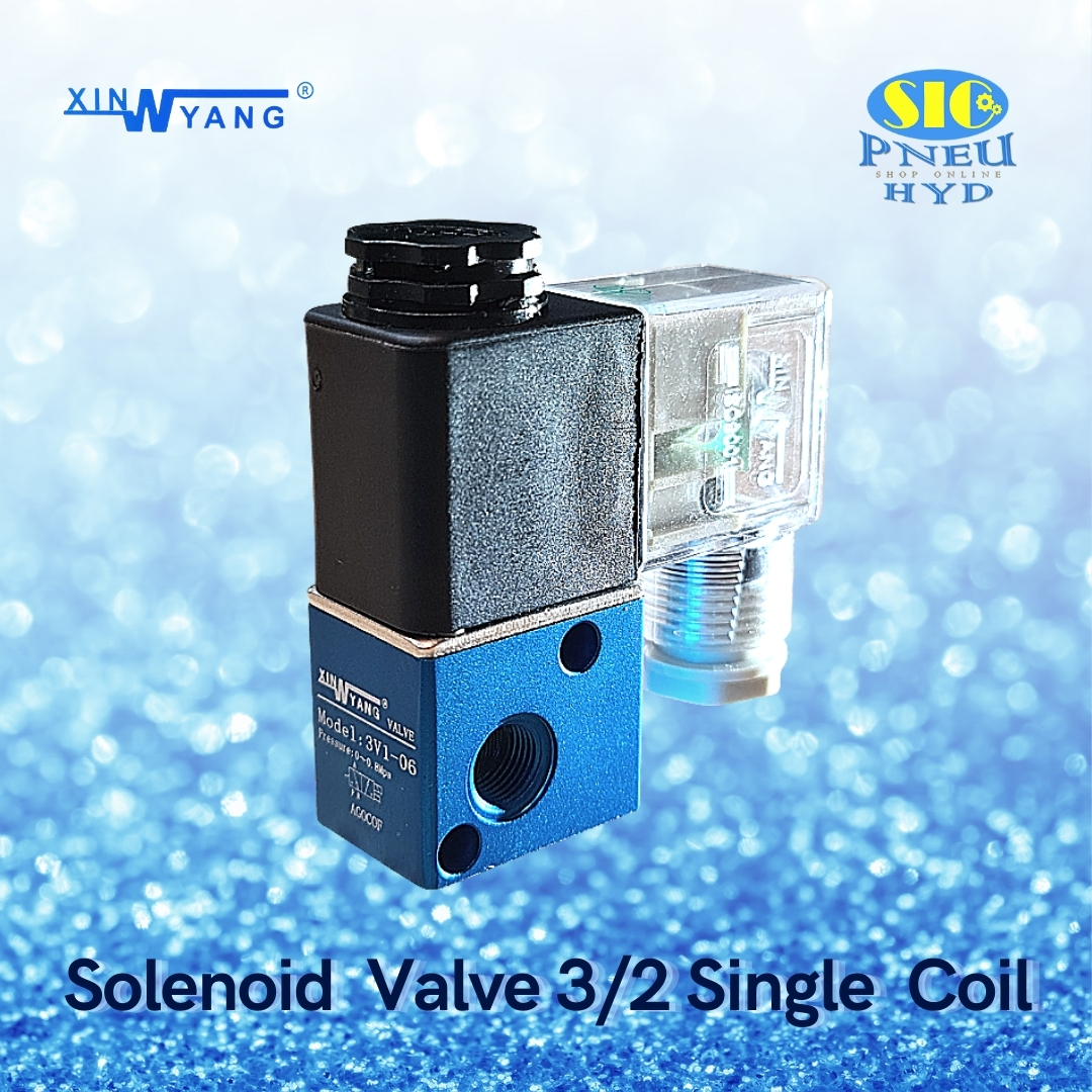 3V1-06 : SOLENOID VALVE XINYANG โซลินอยด์วาล์วลม 3/2 คอยล์ข้างเดียว เกลียว 1/8" PT