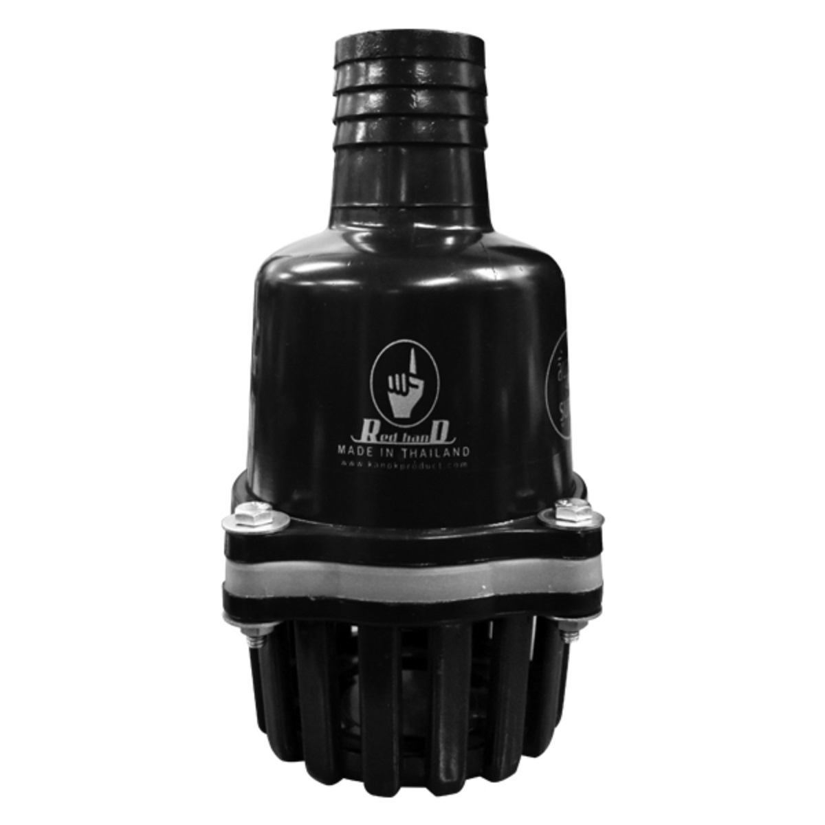 ฟุตวาล์ว / หัวกระโหลก PVC สวมสาย ลิ้นสปริง สีดำ 2", 3"