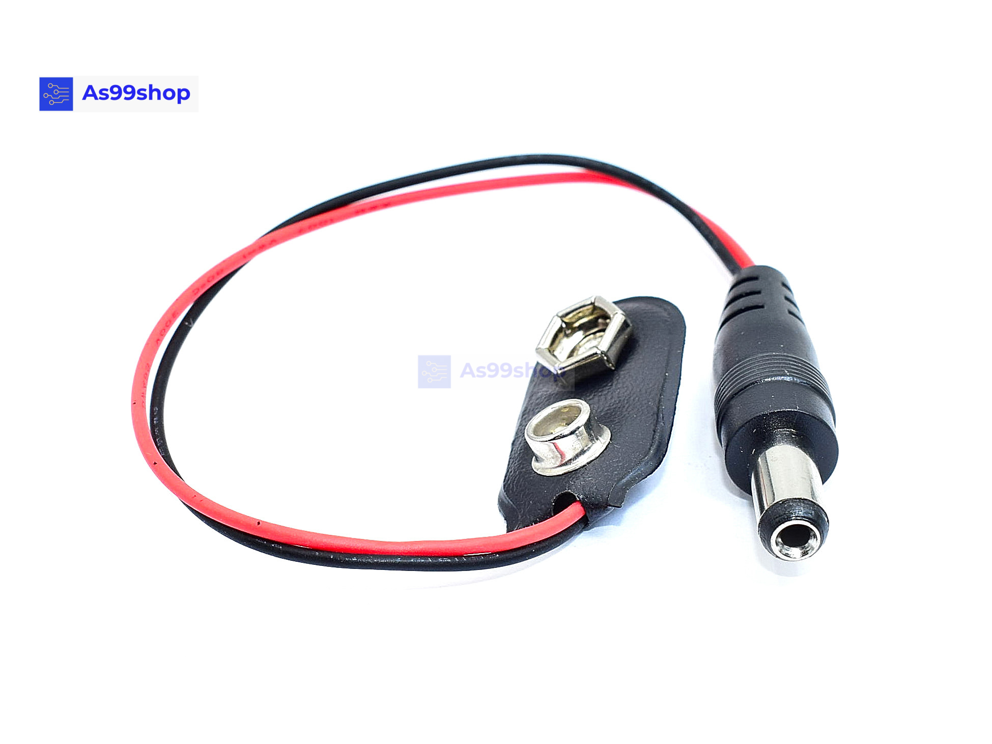 ขั้วถ่าน 9 Volt battery+plug 5.5*2.1 mm (ยาว 19 cm)