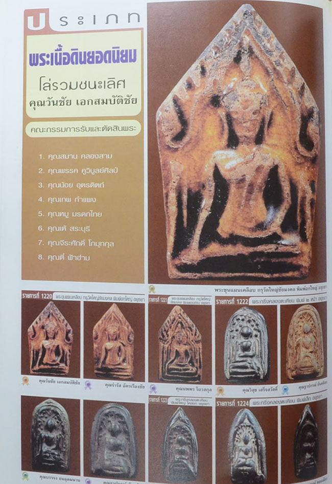 หนังสือรวมภาพพระชนะการประกวดงานนิทรรศการประกวดการอนุรักษ์ พระบูชา พระเครื่อง และเหรียญคณาจารย์