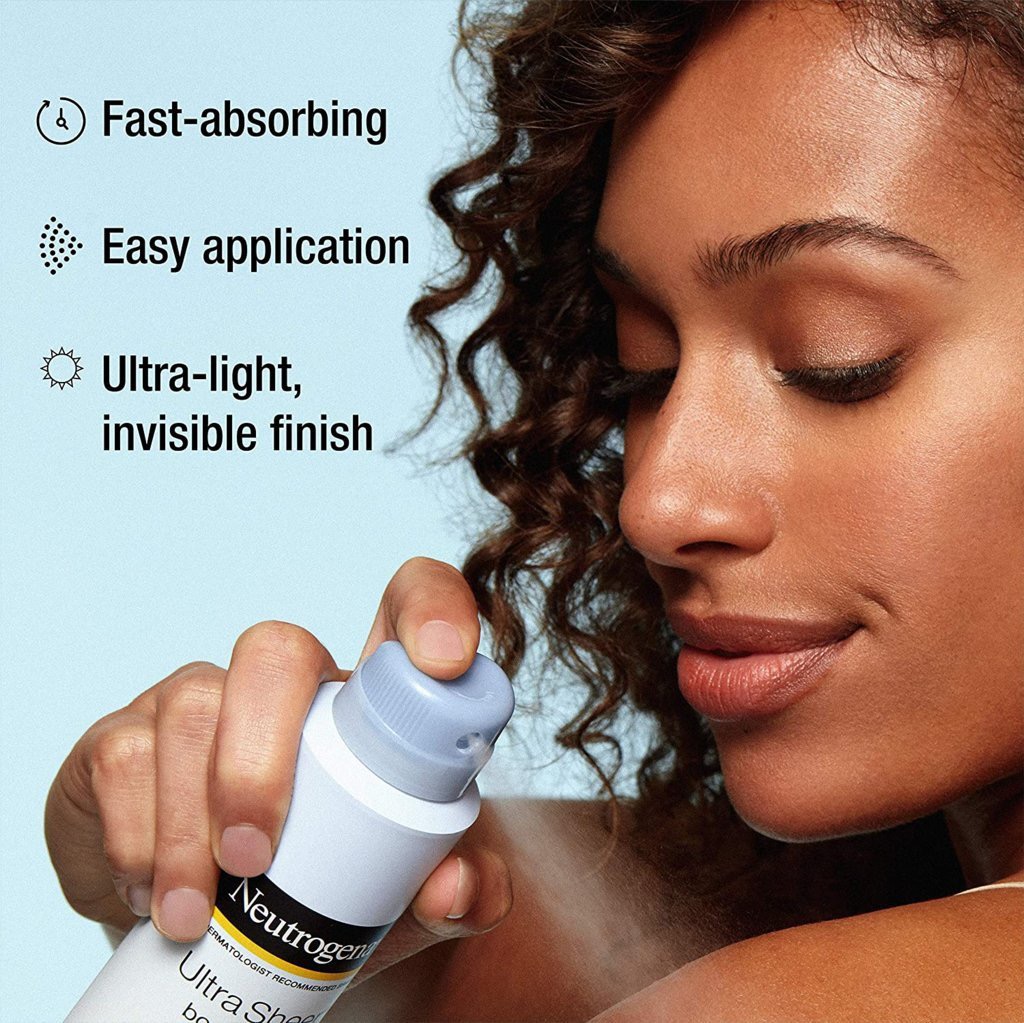สเปรย์กันแดด Neutrogena Ultra Sheer Body Mist Sunscreen Spray Broad Spectrum SPF70 141g จากอเมริกา
