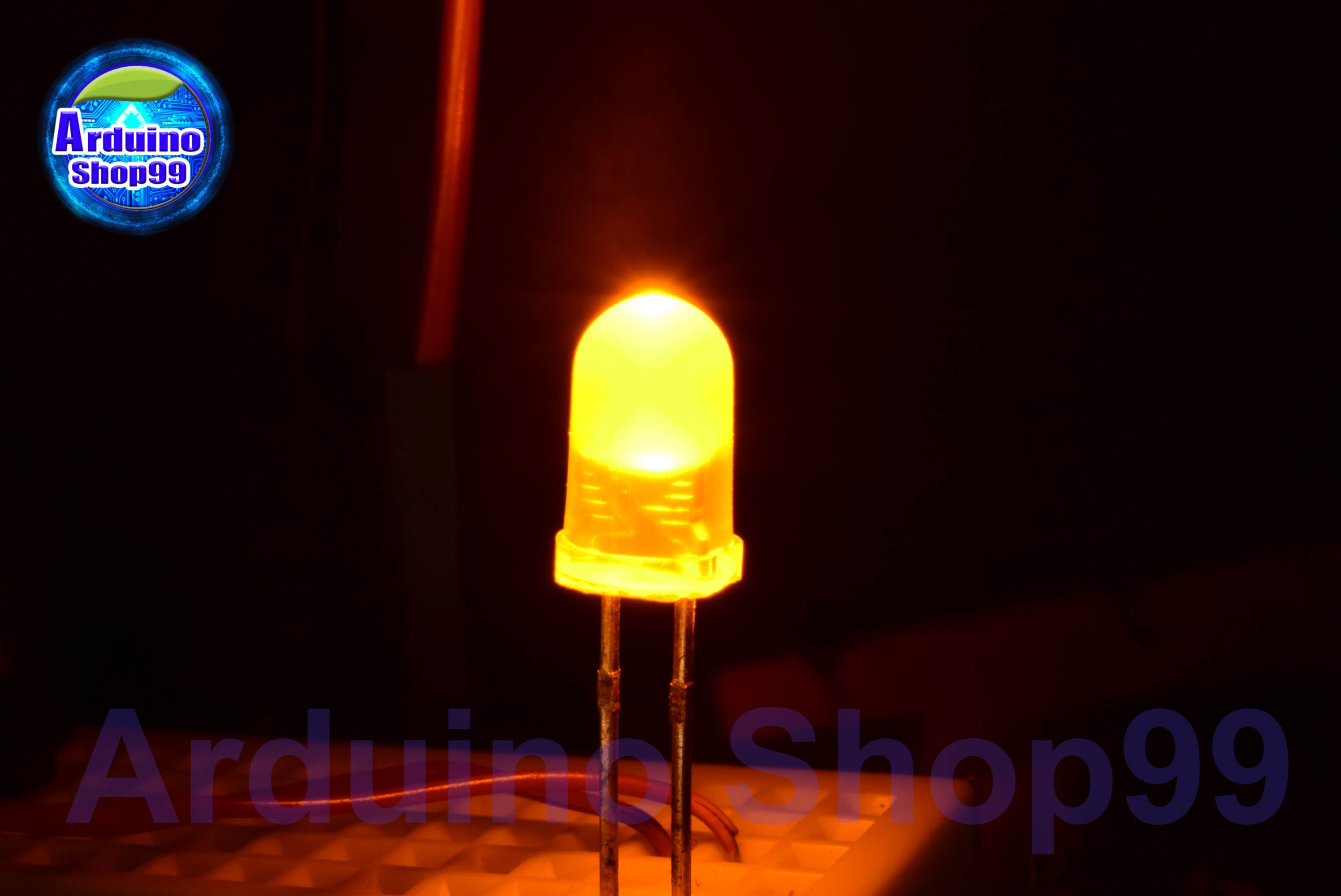 LED 5mm Yellow (เหลือง) 1 ชุด 5 ตัว