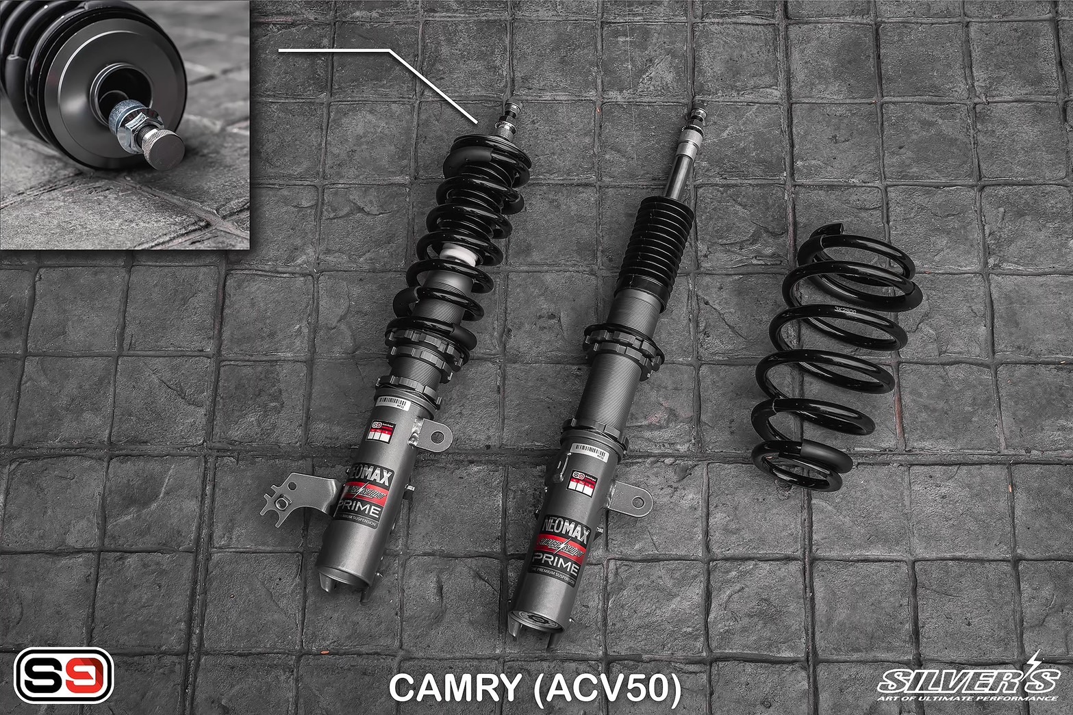 โช๊คอัพสตรัทปรับเกลียว Silver’s รุ่น NeoMaxPrime สำหรับรถ CAMRY ACV50
