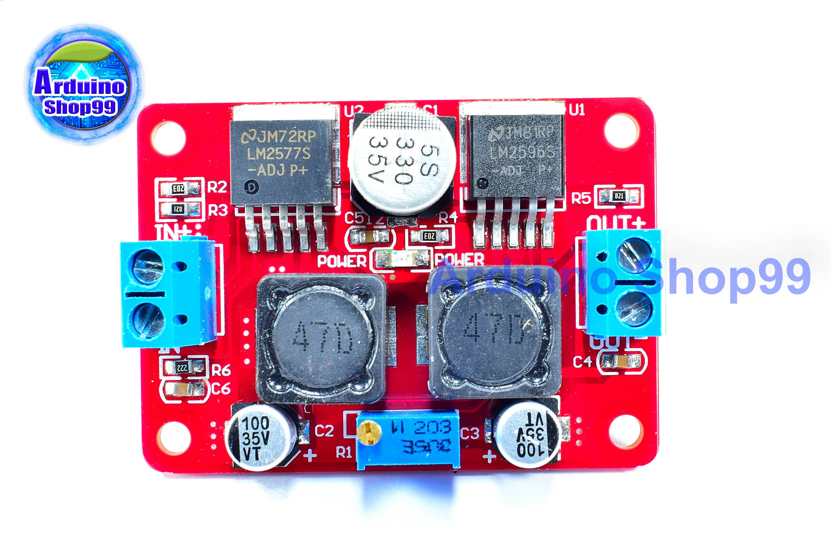 LM2577S + LM2596S DC3.5-28V to 1.25V-26V dc-dc step up down 3.7V 5V 9V 12V buck boost converter for solar panel