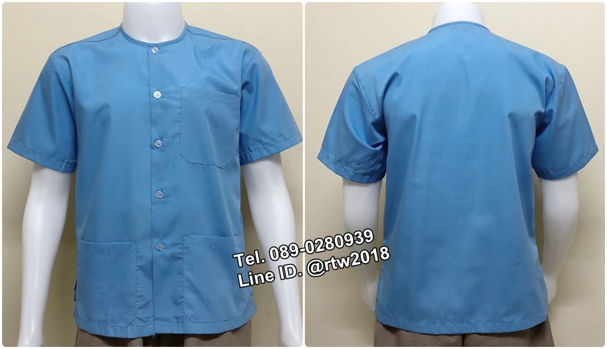 เสื้อสปาสีฟ้าอ่อน (รหัส D15)
