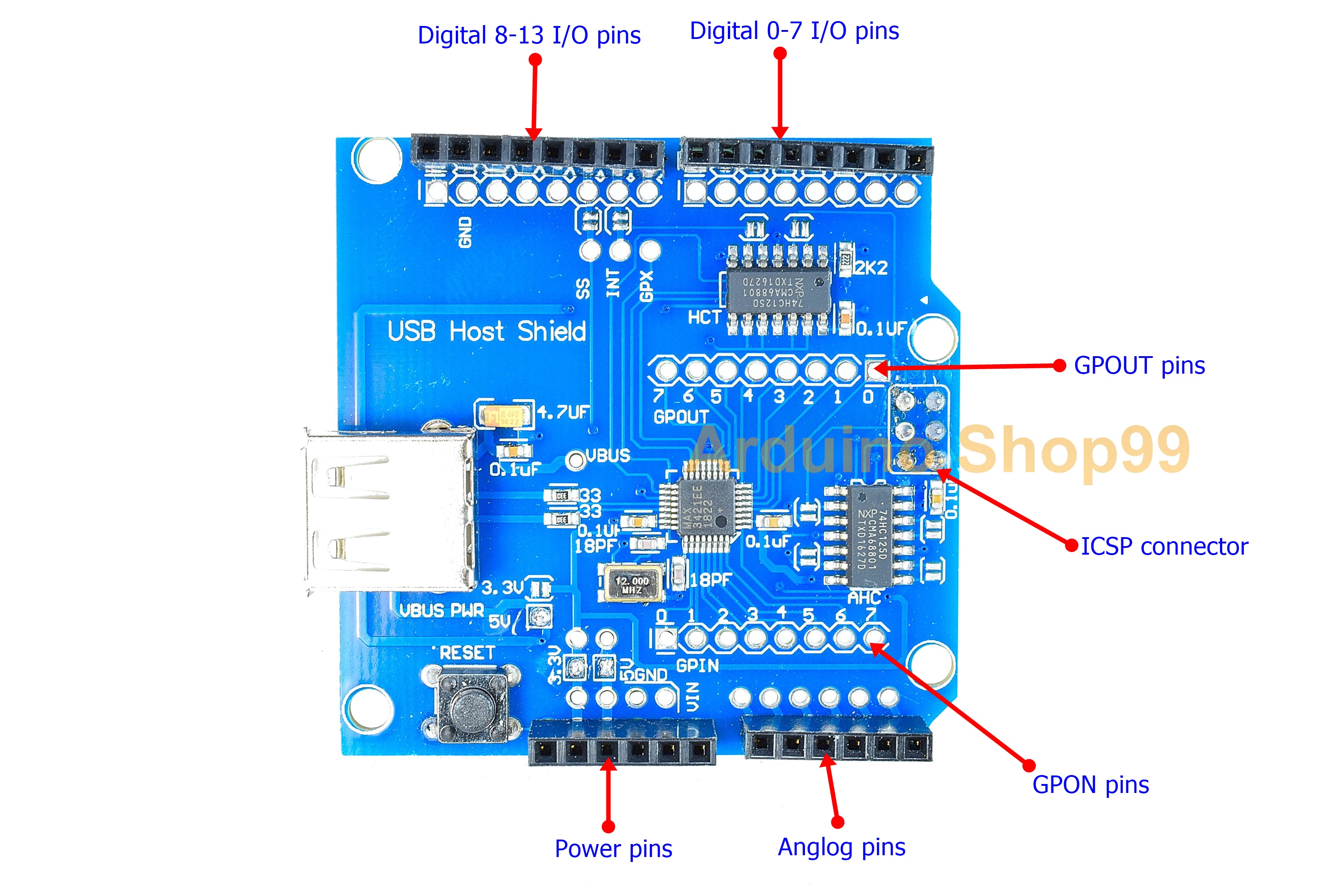 USB Host Shield is compatible with Google ADK and supports UNO MEGA