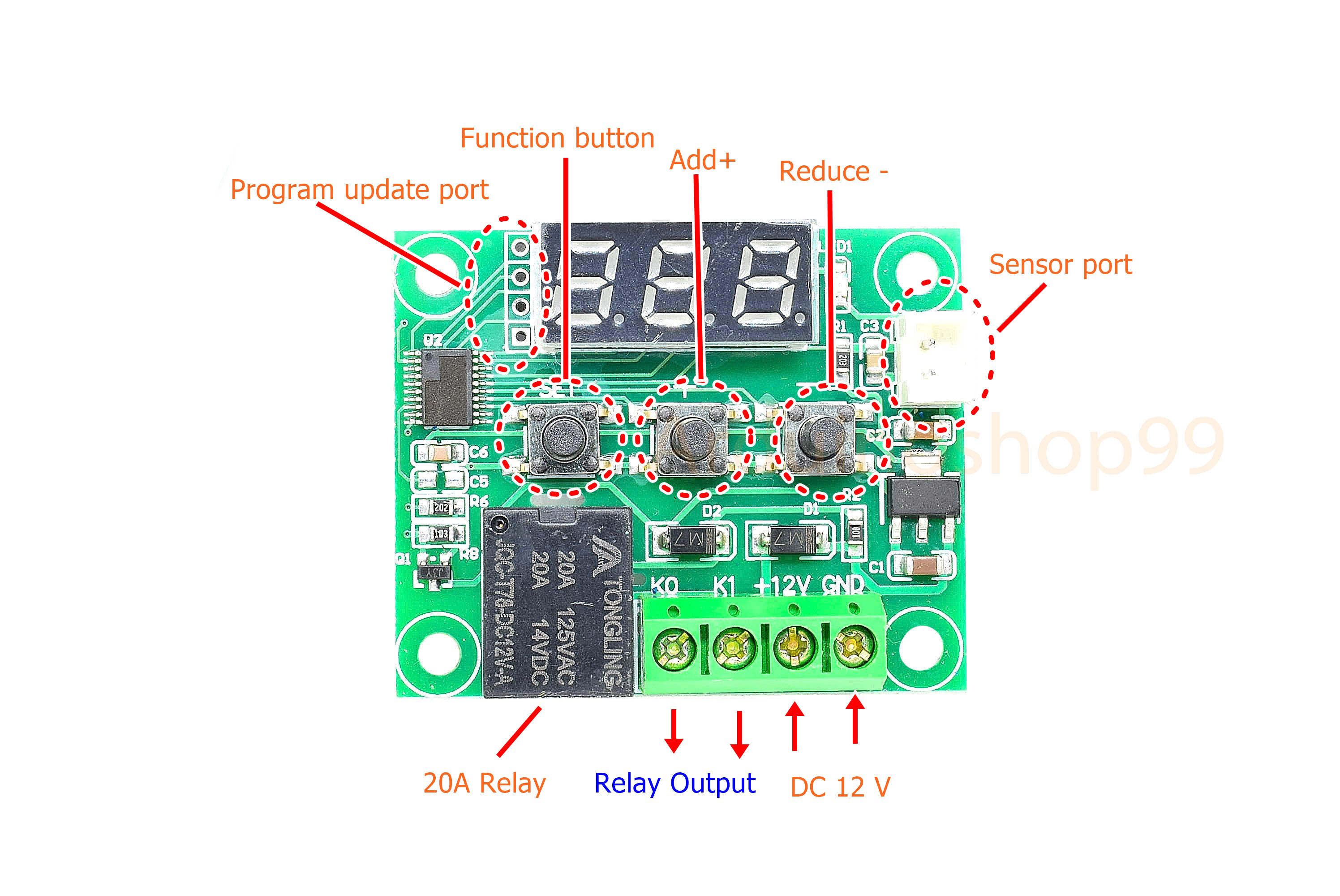 XH-W1209 digital display thermostat
