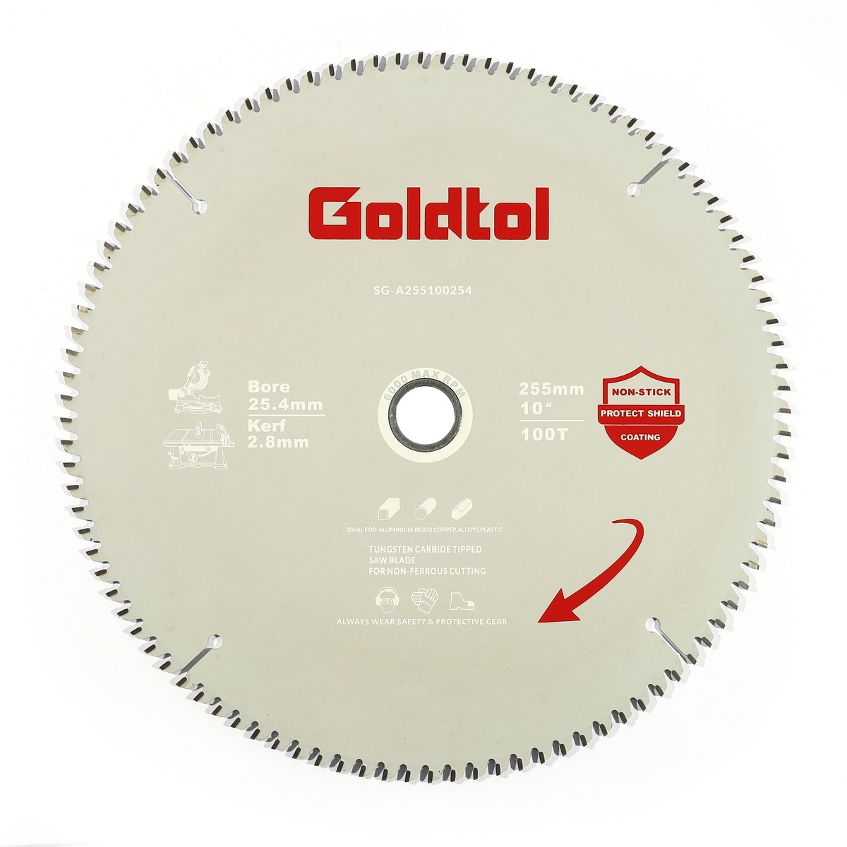 Goldtol ใบเลื่อยวงเดือน ตัดอลูมิเนียม 10",12"