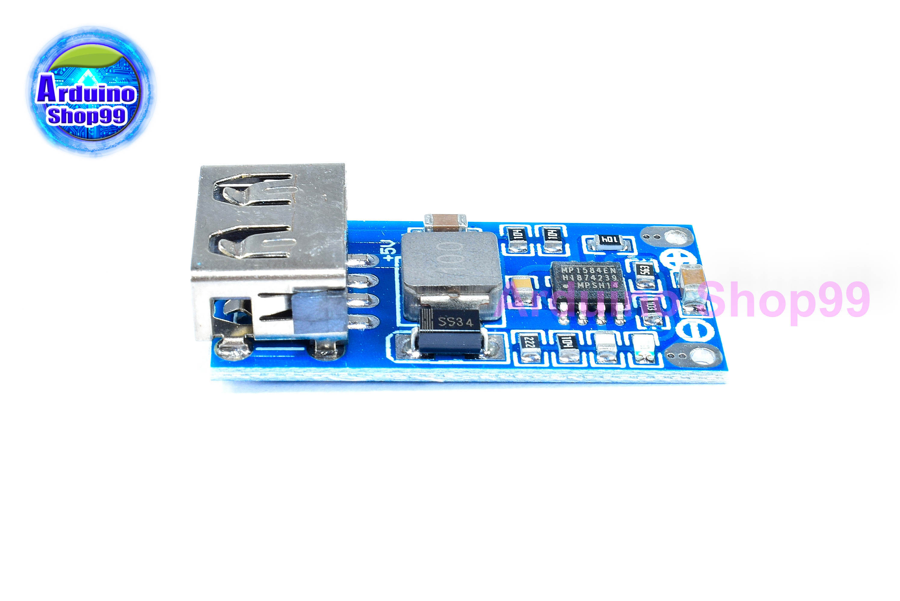 DC-DC step-down regulator module USB charging แปลงไฟจาก 6 - 26 Volt เป็น 5.2 Volt 3A