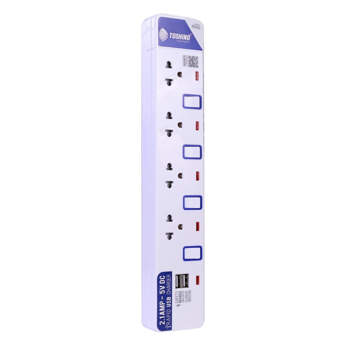 TOSHINO ET-914USB ปลั๊กพ่วง 4ช่อง/ 2USB/ 3เมตร 10A/2300W