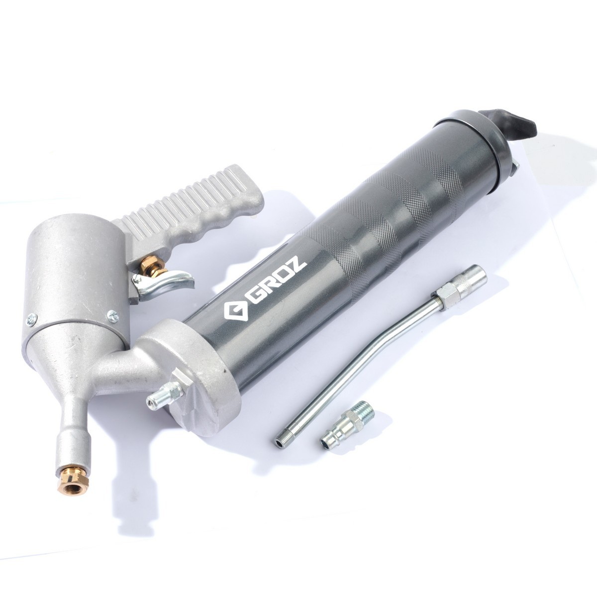 GROZ PGG/1R/B กระบอกอัดจาระบีใช้ลม 500cc ท่อแข็ง 6" กดยิงทีละครั้ง