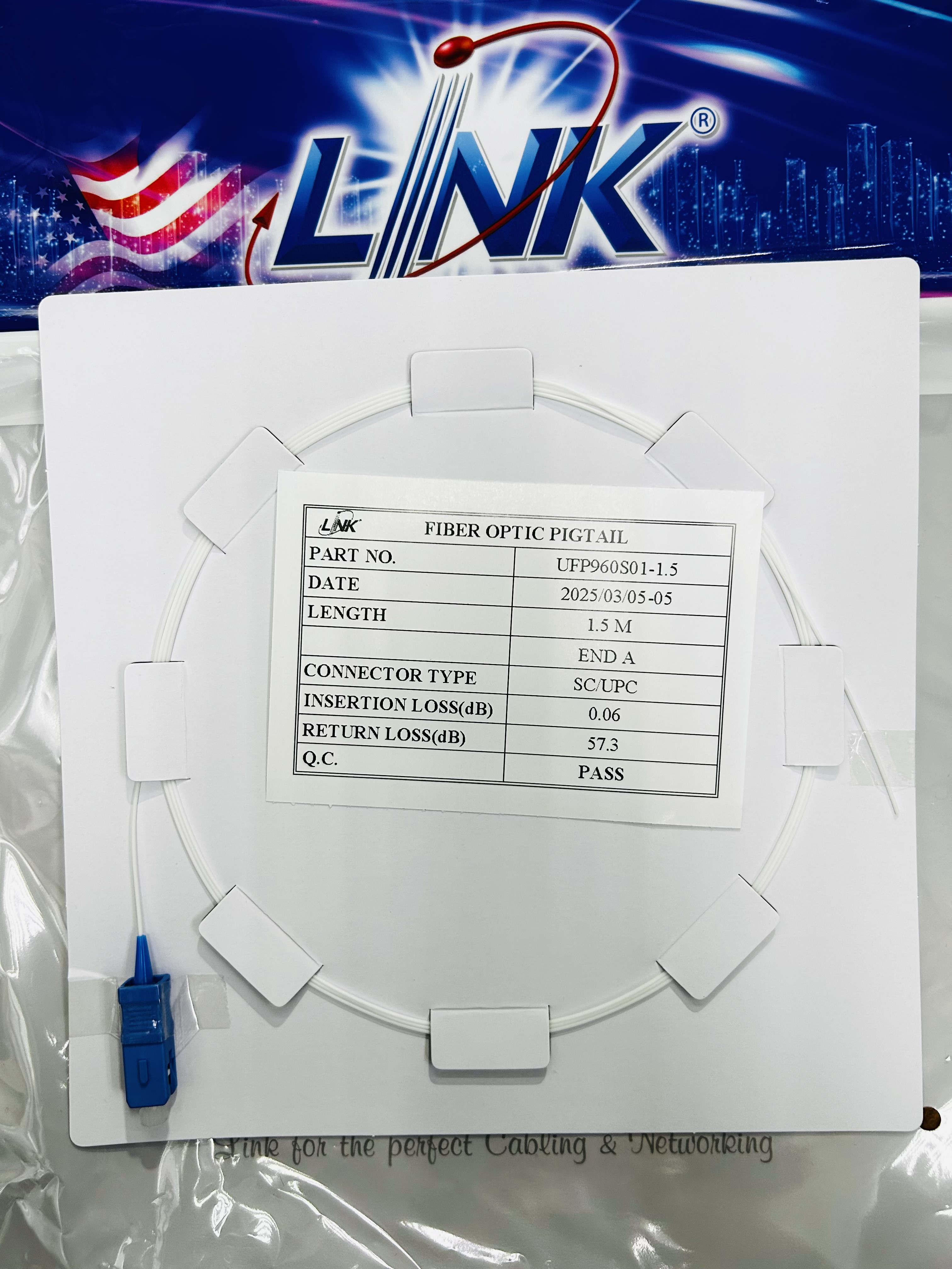 Link UFP960S01-1.5 SC/UPC SM 9/125 900um Pigtail 1.5M LSZH