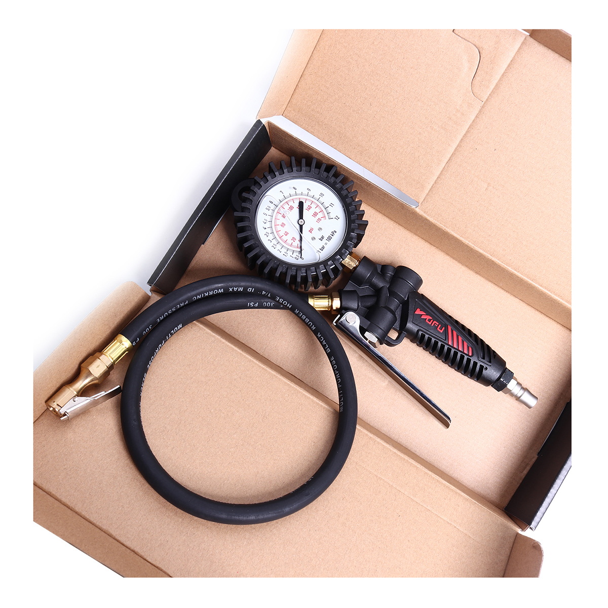 WUFU TG-30-2 เกจ์ลม หัวทองเหลือง 2-6Bar (29-87PSI)