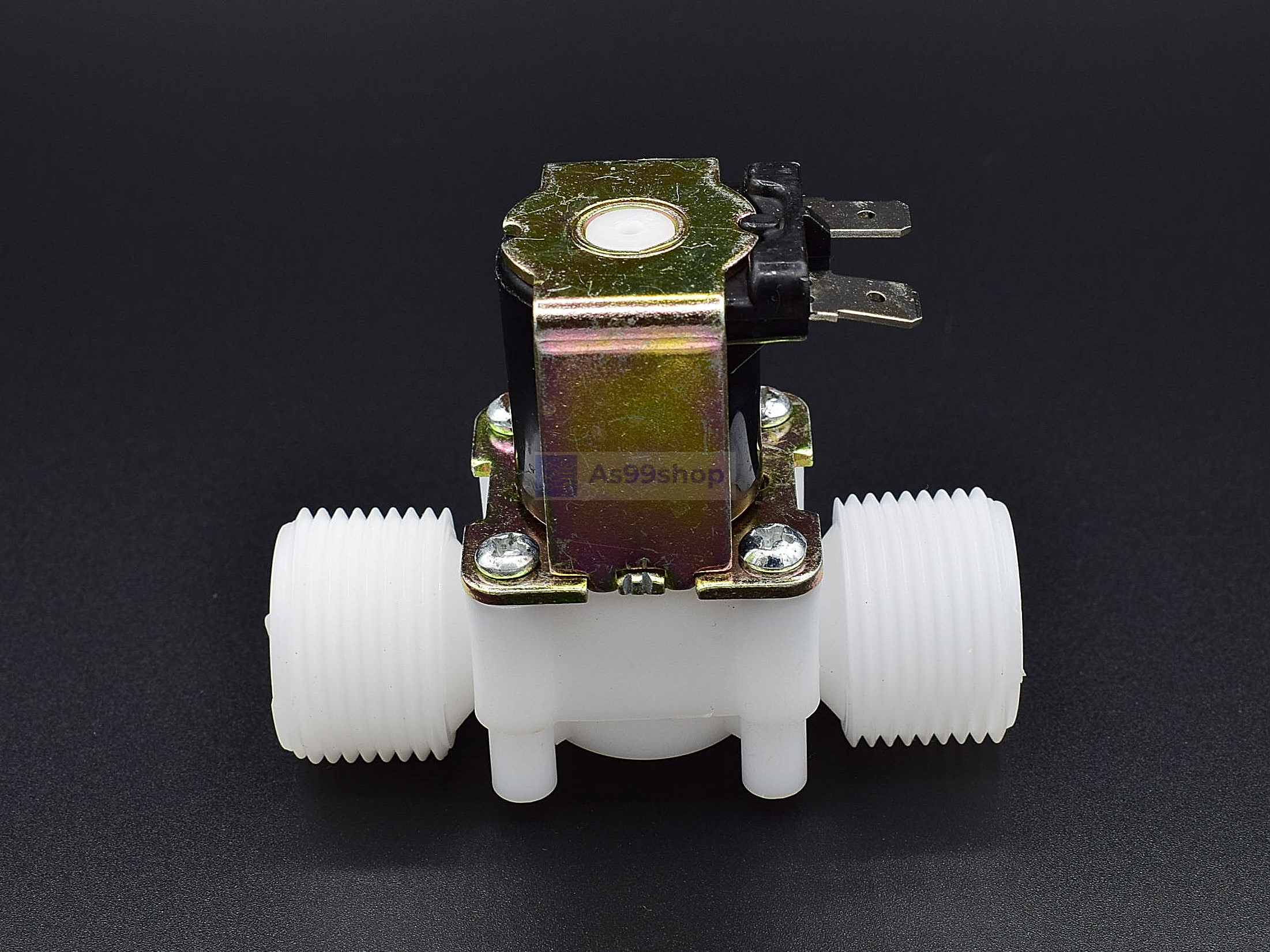 โซลินอยด์วาล์วพลาสติก Solenoid Valve 12VDC 3/4 นิ้ว (วาล์วระบายน้ำที่ไม่มีแรงดัน drain valve)