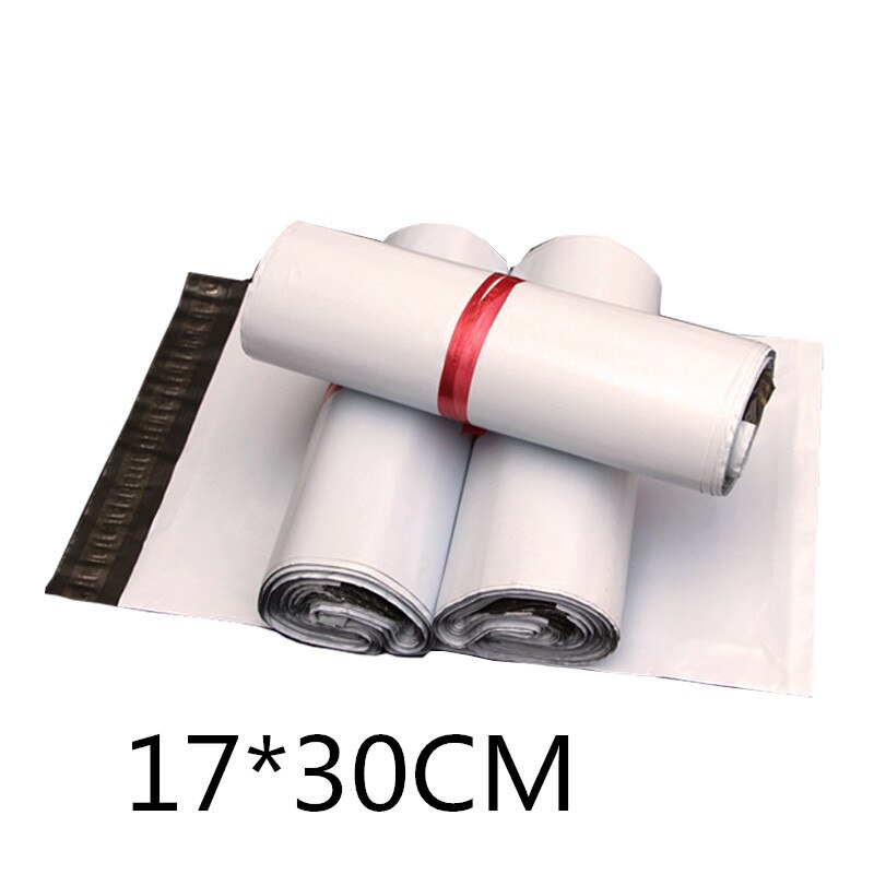 (100ใบ) ถุงพลาสติกไปรษณีย์สีขาว ขนาด17x30ซม -ซองพลาสติกไปรษณีย์ฝากาว ขนาด17x30ซม-ถุงขาวฝากาว-ถุงพลาสติกสีขาว-ถุงใส่เสื้อผ้า-ถุง