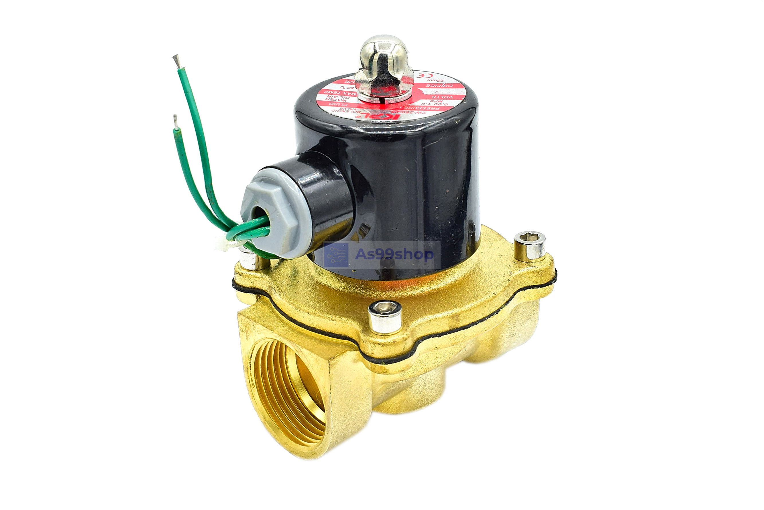 Solenoid Valve โซลินอยด์วาล์วทองเหลือง NC ปกติปิด 1" 12VDC