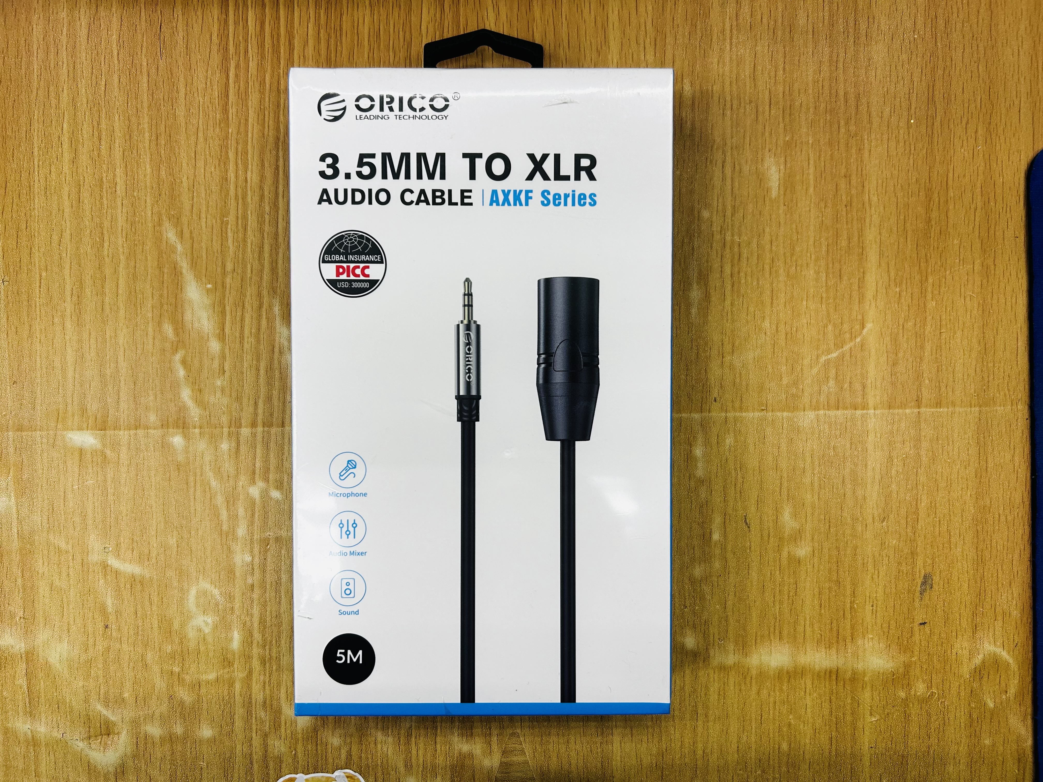 Orico AXKF-50-BK-BP 3.5 to XLR Cable 5 meter