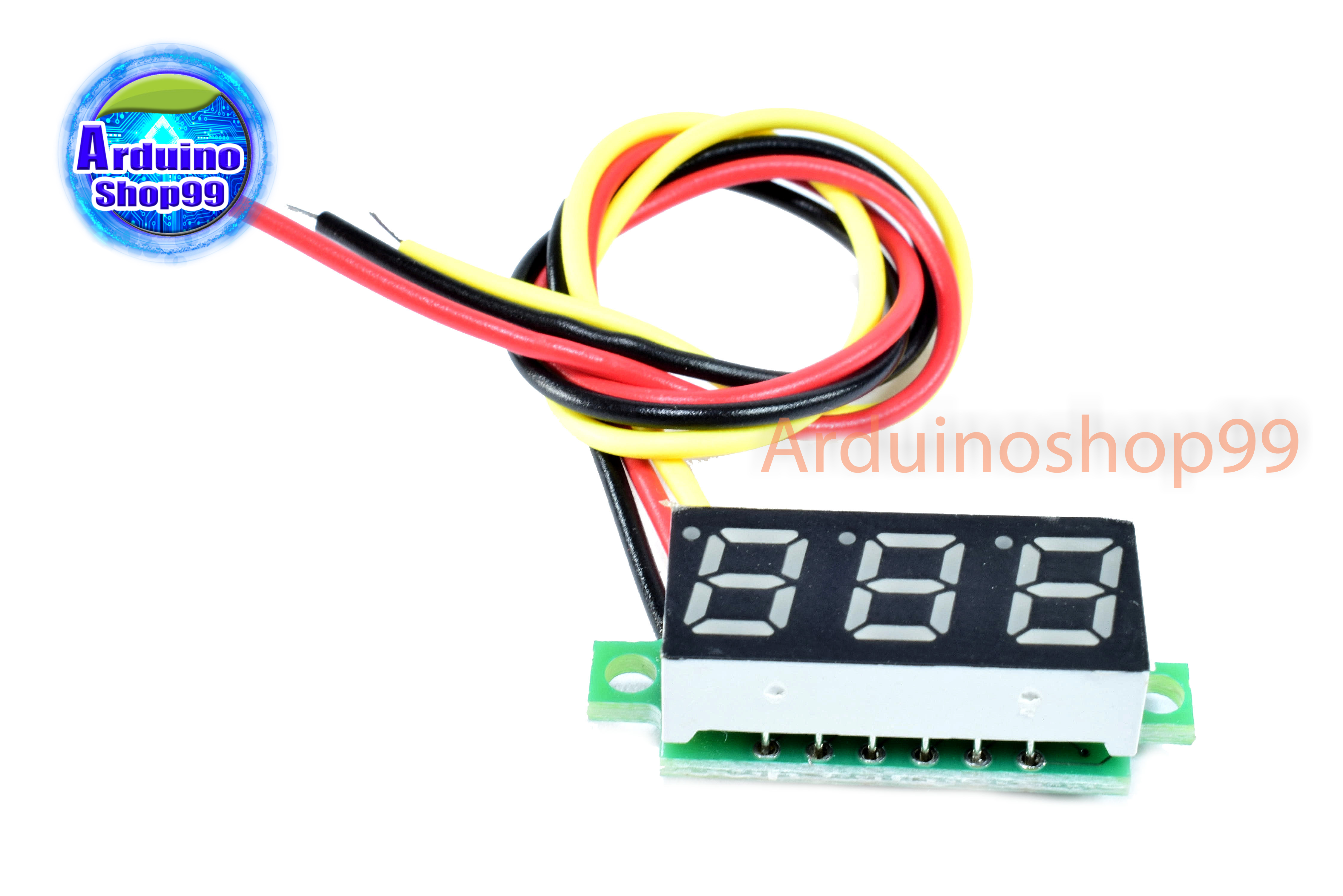 จอแสดงผล ค่าโวลต์ DC voltage meter head 0.28 inch LED DC 0V - 100V (สีแดง)