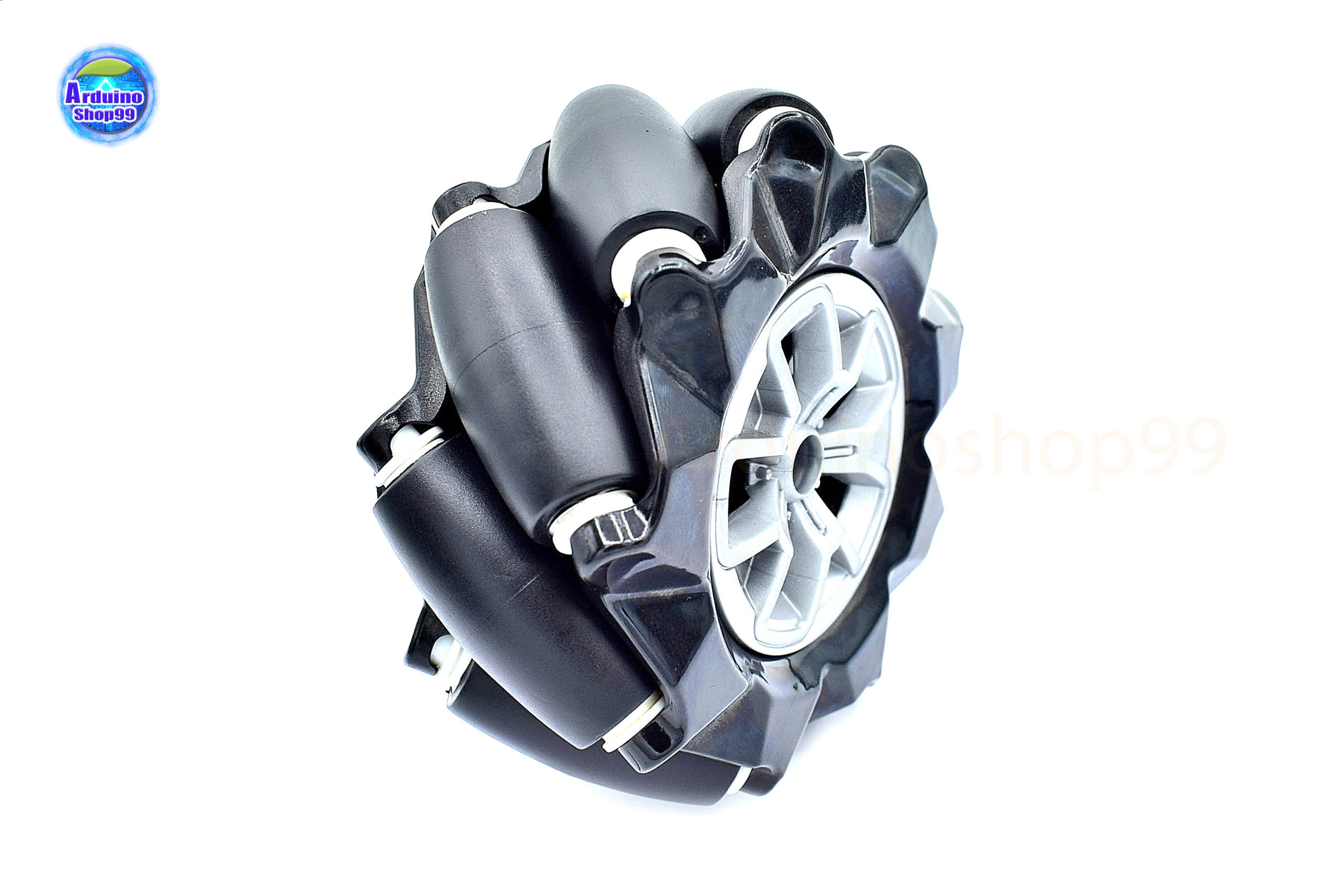 ล้อหมุนรอบทิศทางขนาด 97 mm Mecanum wheel Left and Right Steering Wheel (L+R) จำนวน 2 ล้อ:ซ้ายและขวา