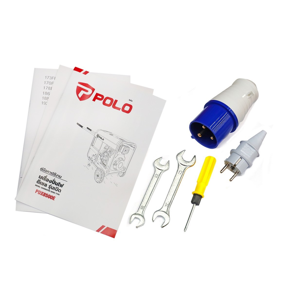 POLO PDX8500E เครื่องปั่นไฟดีเซล 6.5kw 10HP กุญแจ