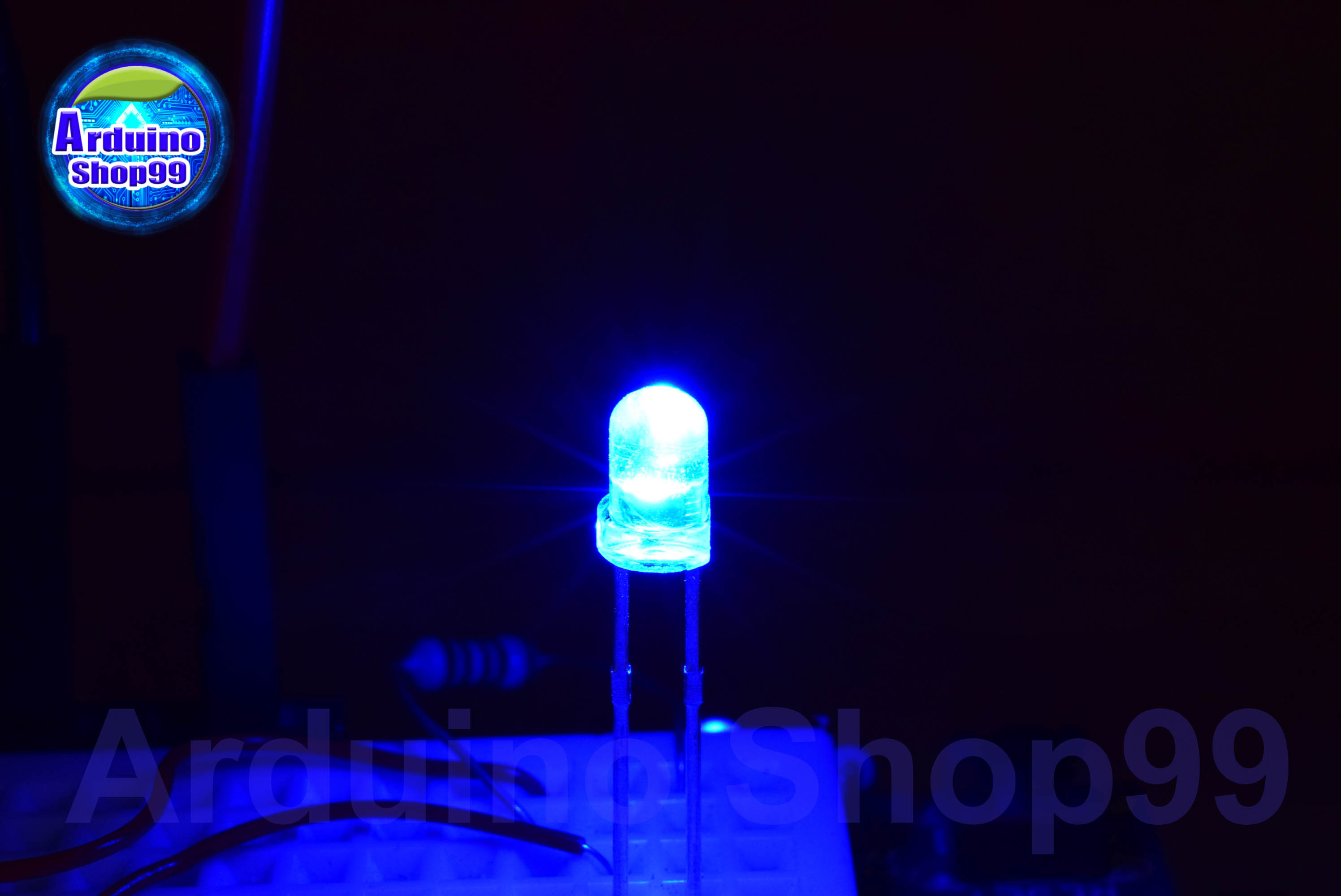 LED 3mm Blue (สีน้ำเงิน) 1 ชุด 20 ตัว
