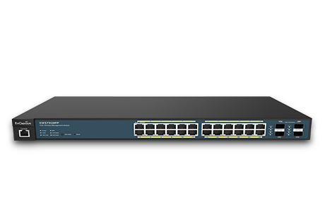 EnGenius EWS7928FP-FIT L2 Cloud FitXpress 24-Port PoE+ (802.3af/at) Gigabit EnGenius FitController Network Management + 4-Port SFP, PoE Budget 410W, Rack-Mountable Steel Case