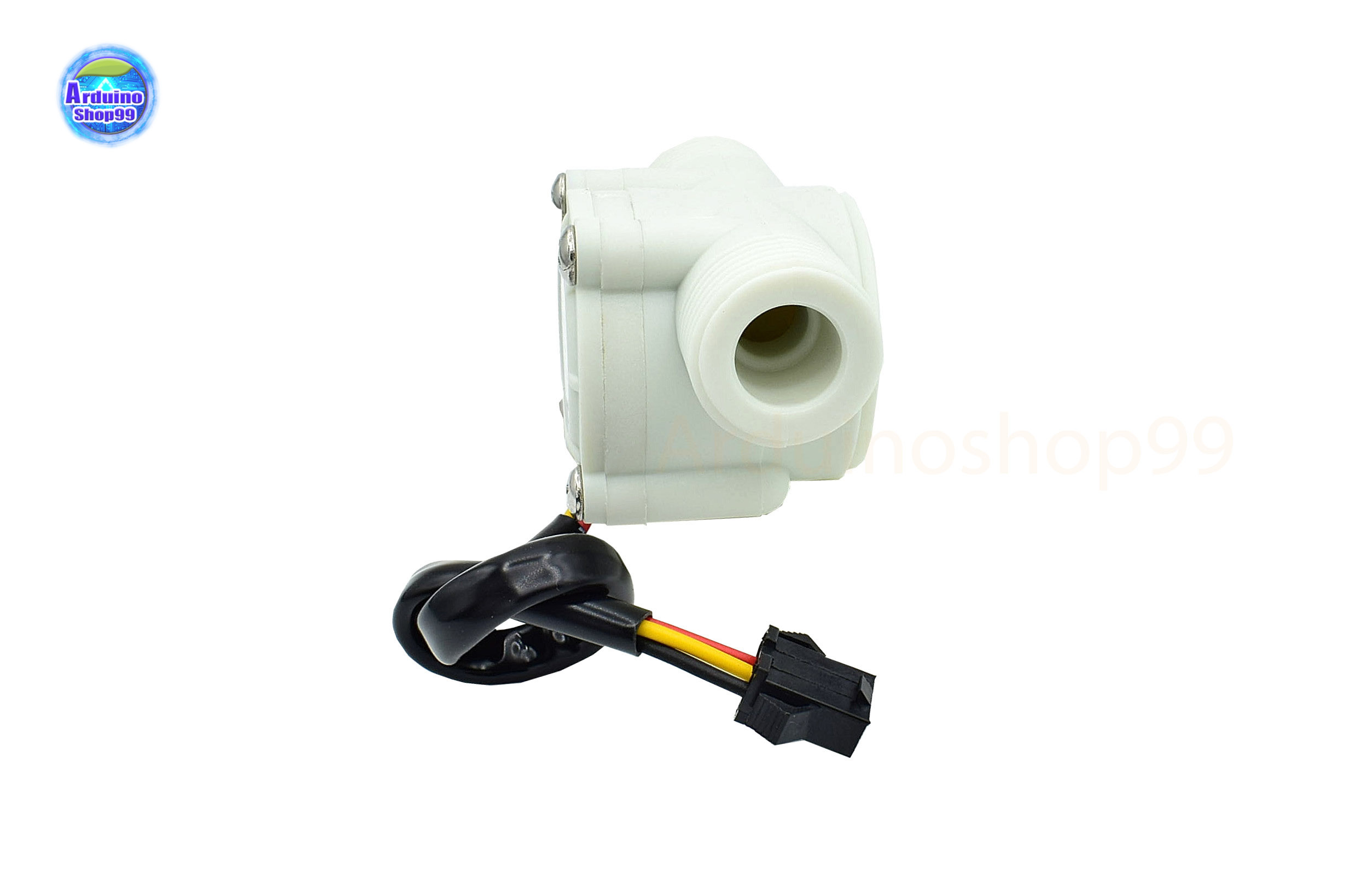 YF-S201 Hall Effect Water Flow Meter Sensor วัดอัตราการไหลของน้ำ ขนาดท่อ 1/2” สีขาว