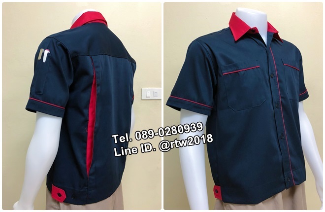 เสื้อช่างแขนสั้นแบบกรมกุ้นแดง (รหัส A2)
