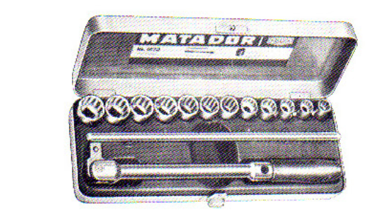 บ๊อกชุด MATADOR รุ่น 4020 AF รู 1/2" ขนาด 3/8"-7/8" (12เหลี่ยม) ลูกบ็อก 12 ลูก ด้าม 2 ชิ้น
