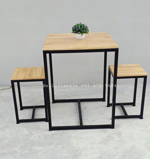 โต็ะไม้ขาเหล้ก ขนาด60*60(รุ่นขายดี)