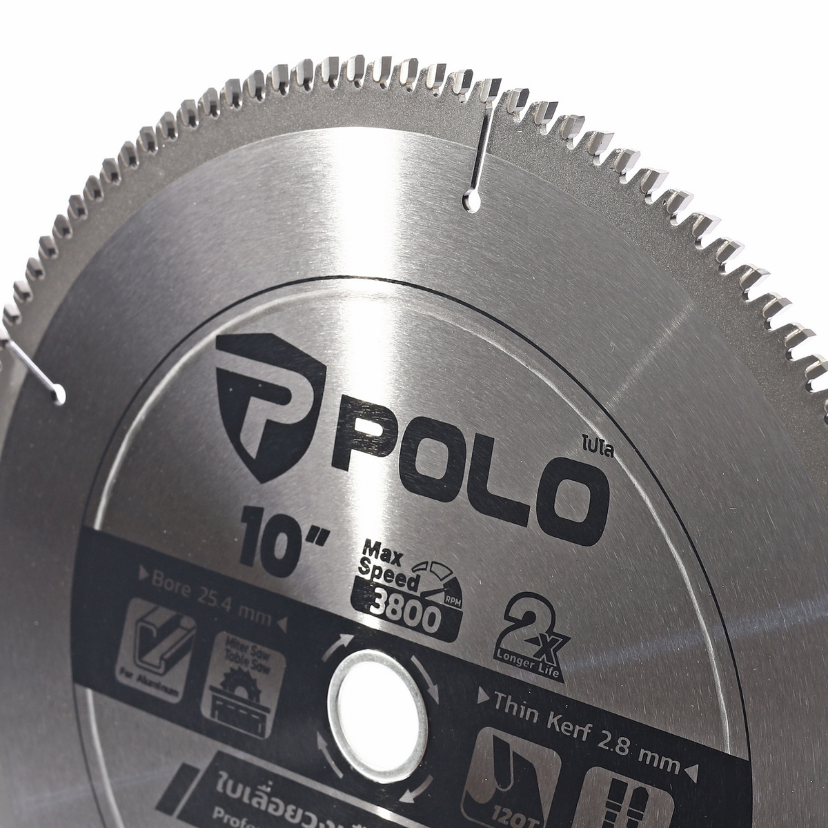 POLO ใบเลื่อยวงเดือนคาร์ไบด์ ตัดอลูมิเนียม 10"x120T