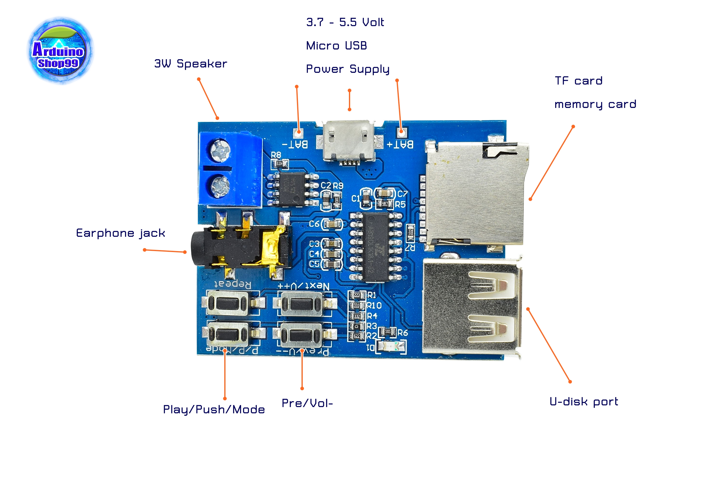 Board decoding MP3 Lossless Audio Amplifier TF Card Decoding Player