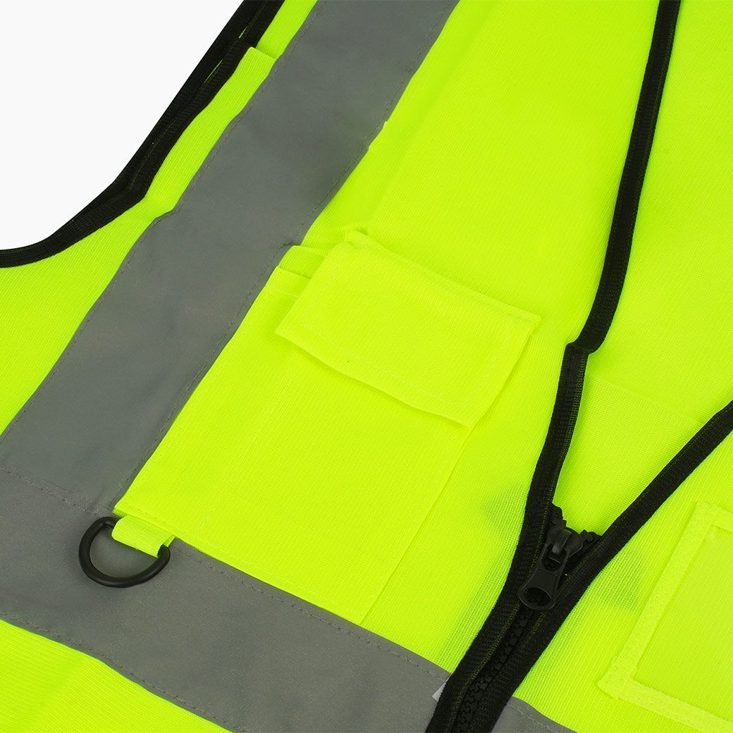 YAMADA รุ่น GR-6666PK เสื้อจราจรมีกระเป๋า สีเขียว แถบสีเงิน