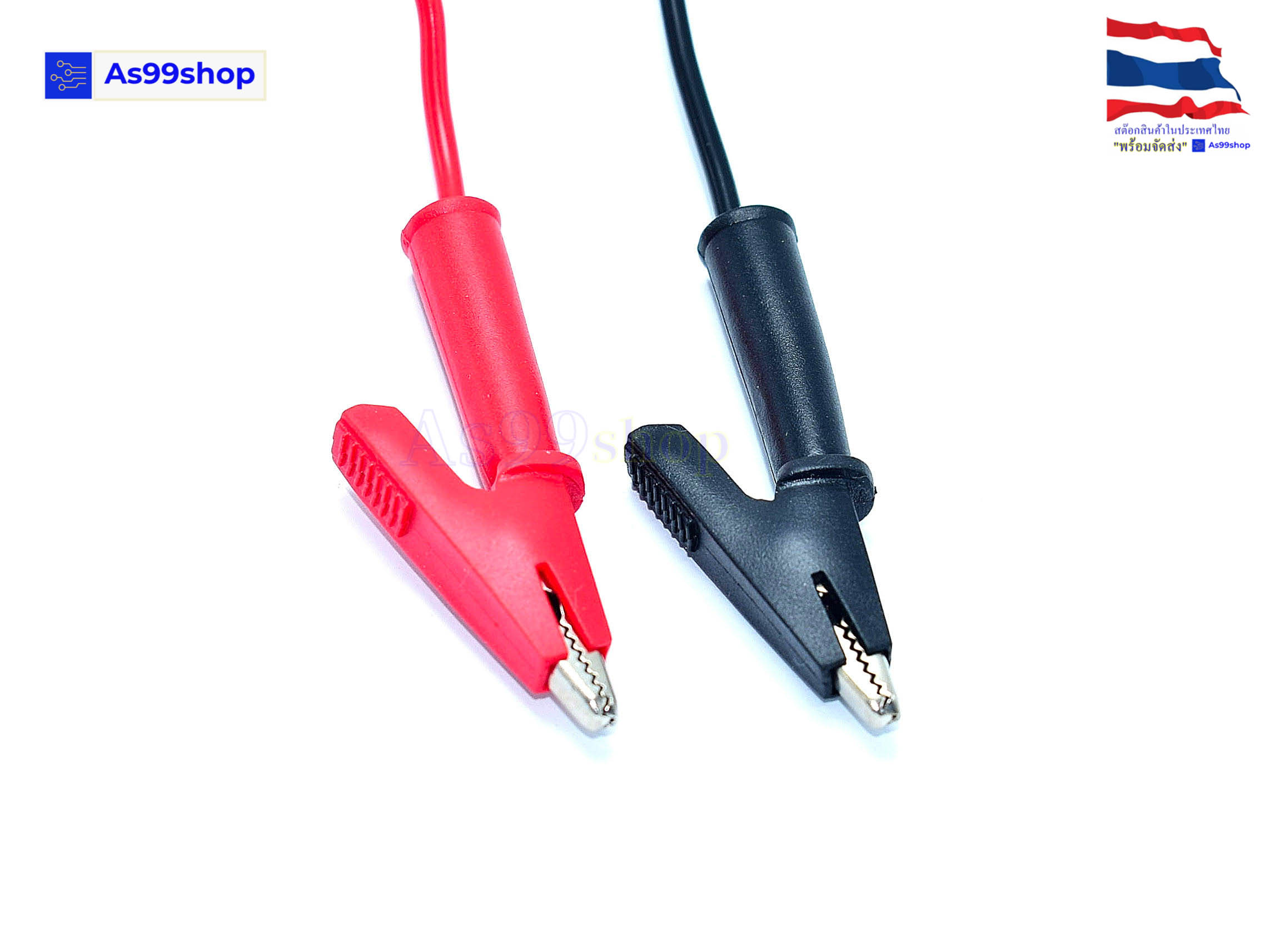 สายไฟ ปลั๊กกล้วย 4 มม. + คลิปจระเข้แบบฉีดขึ้นรูป(ดำ+แดง ยาว 1 เมตร)