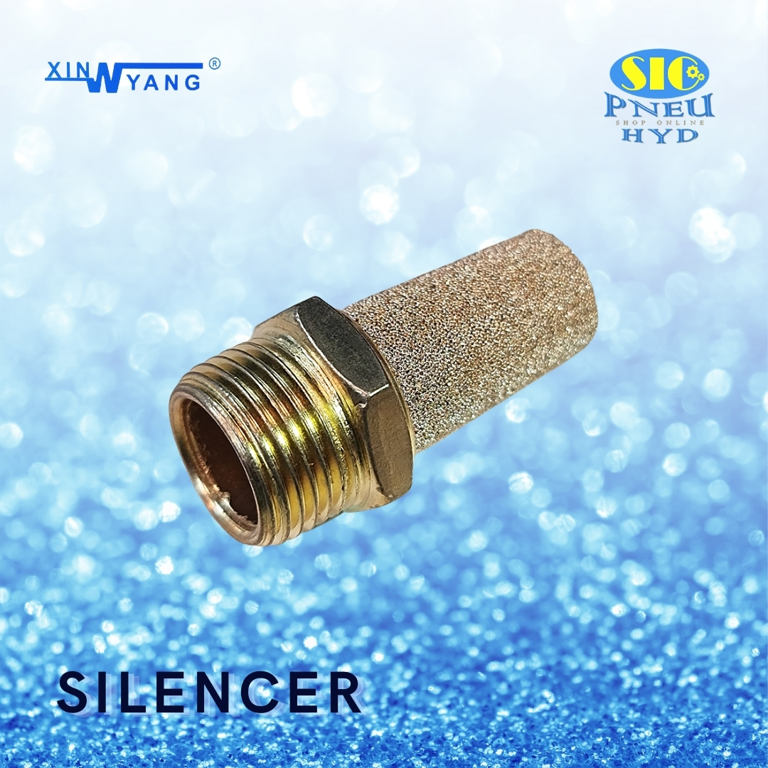 SL-01,02,03,04,06 Brass Silencer ตัวเก็บเสียงทองเหลือง เก็บเสียงตัวยาว เกลียว 1/8" - 3/4" PT