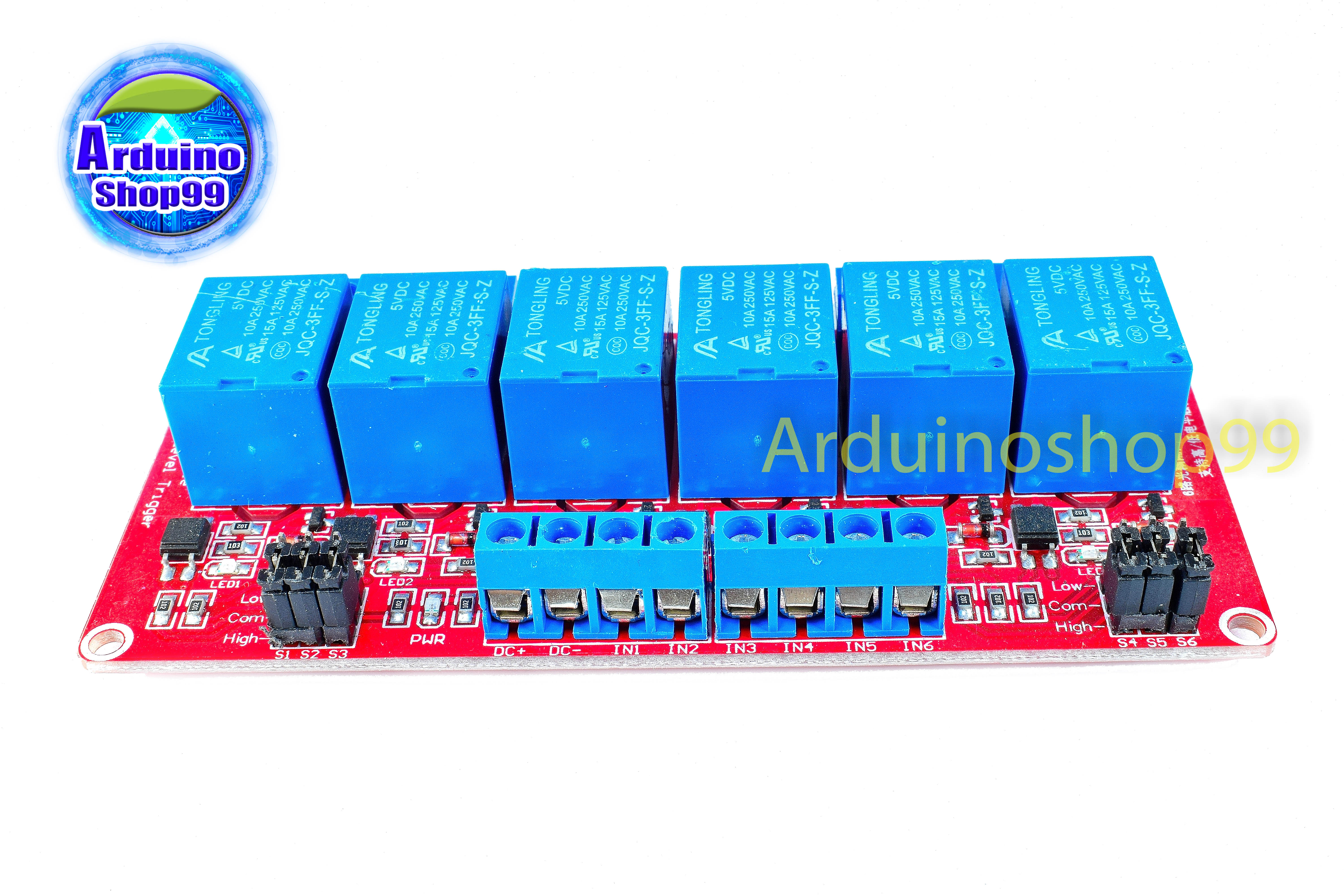 Relay 5v 6 Channel 10A 250V แบบ Active High/Low