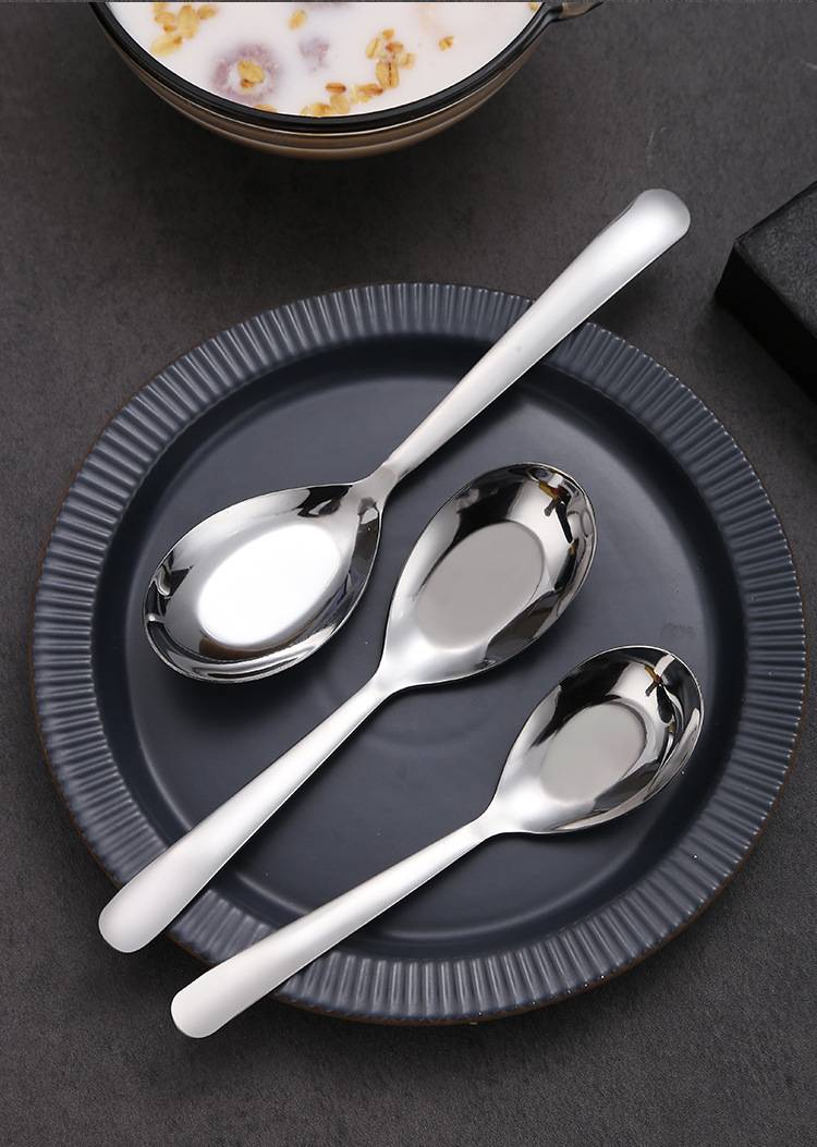 ช้อนกลางช้อนเกาหลีสแตนเลสขนาดใหญ่